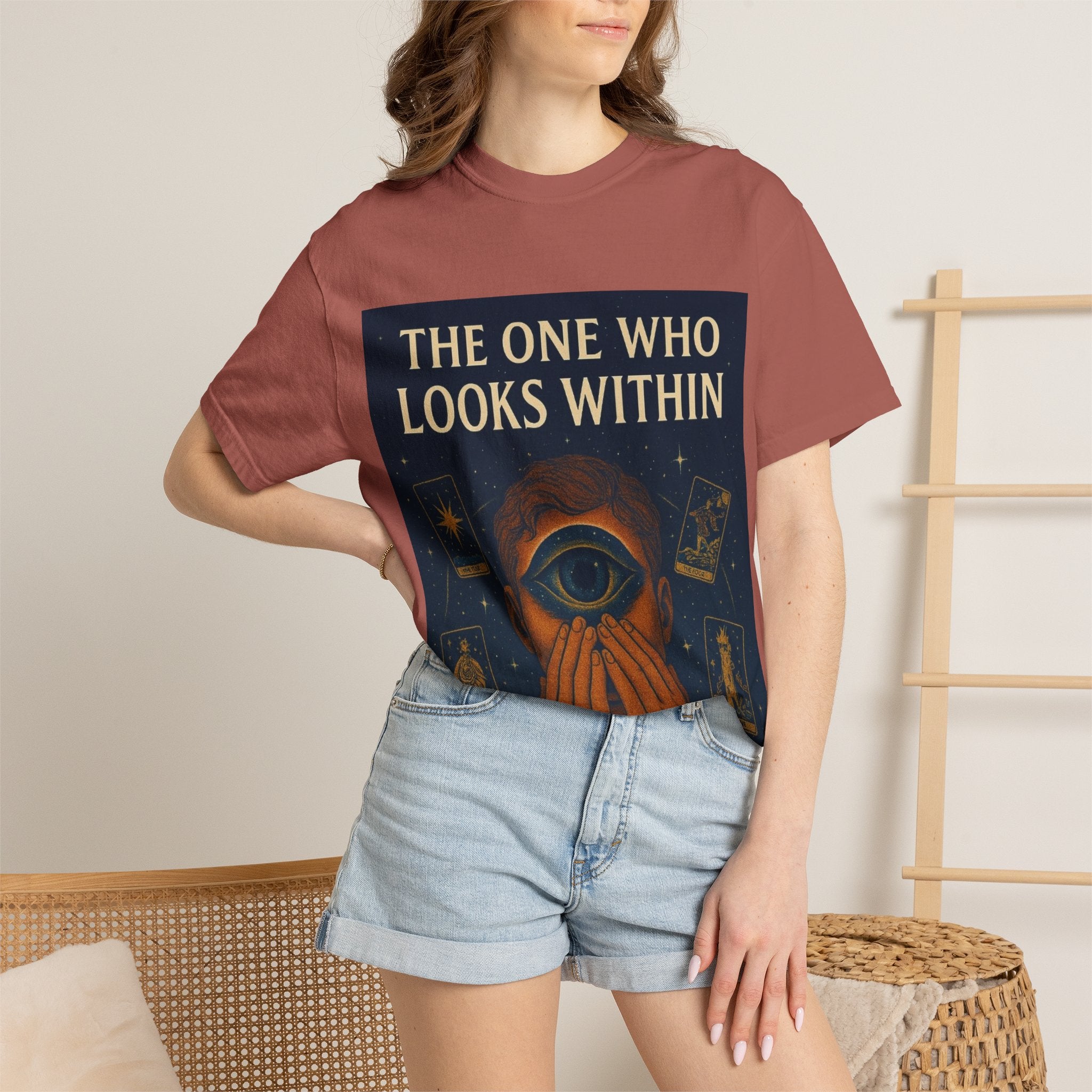 PRB Tarot Eye T-Shirt — "The One Who Looks Within" Mystical Graphic Tee by Power Runs Black