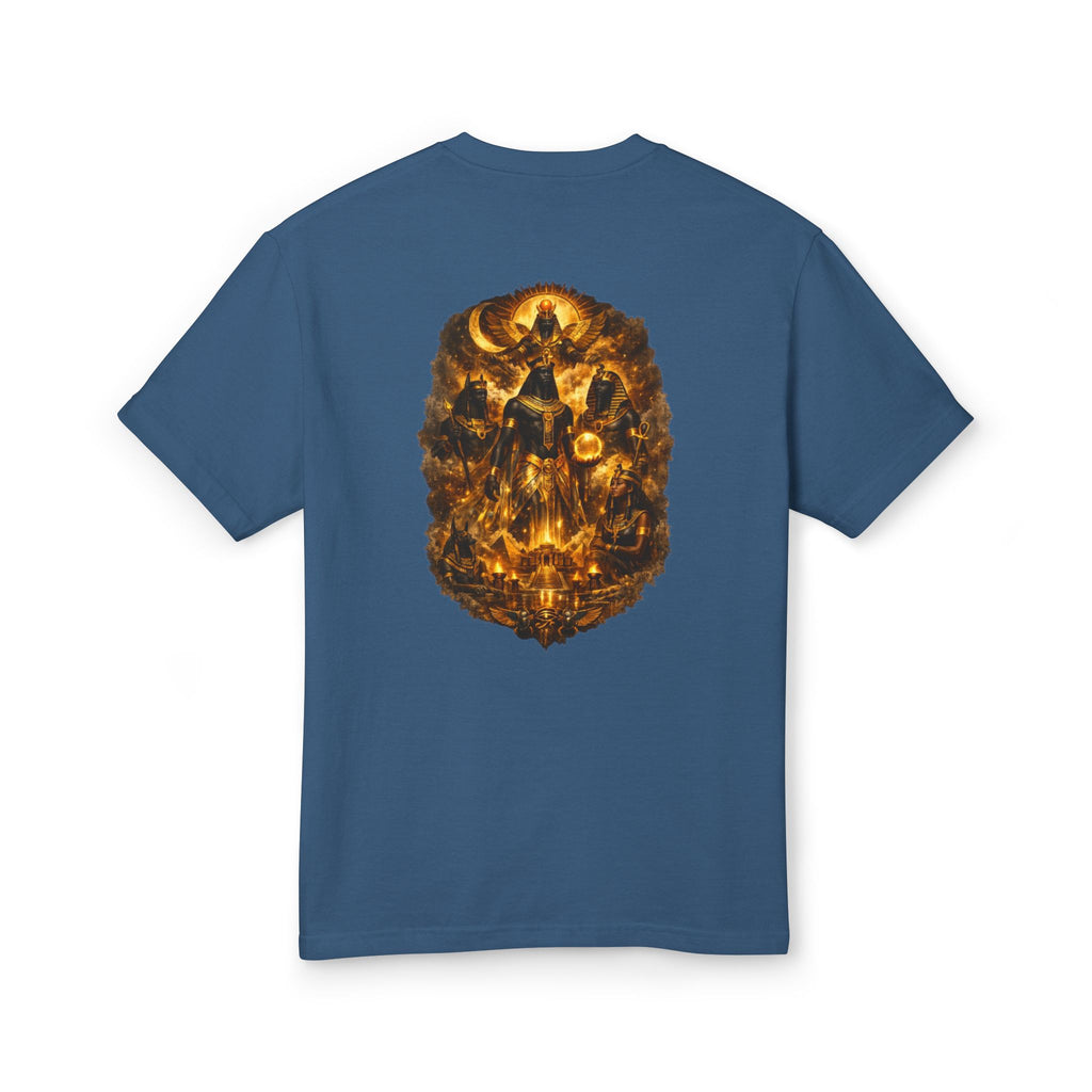 PRB Graphic Tee — Golden Gothic Shield Chest & Back Design by Power Runs Black