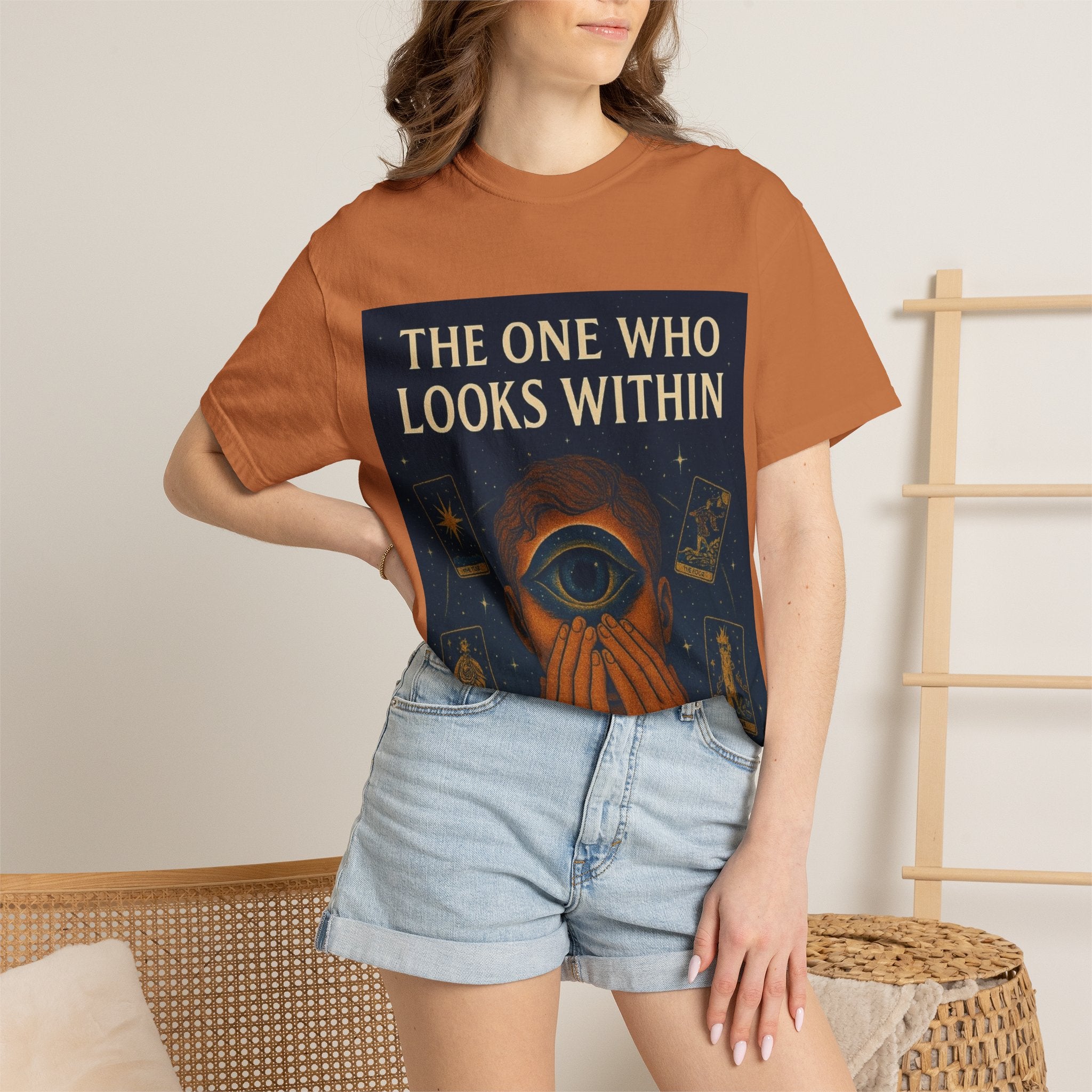 PRB Tarot Eye T-Shirt — "The One Who Looks Within" Mystical Graphic Tee by Power Runs Black