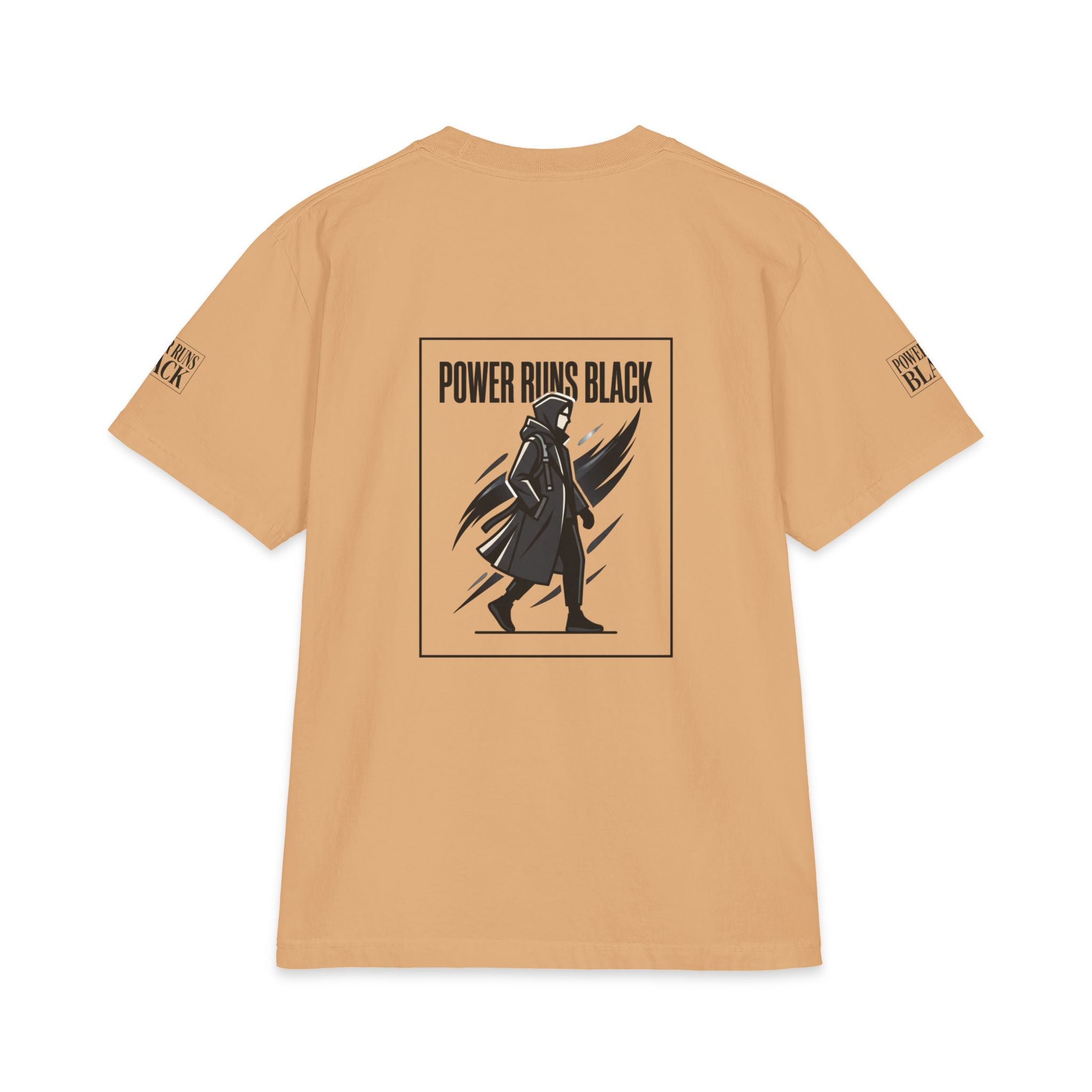 Power Runs Black Graphic T-Shirt — Bold Monochrome Streetwear by Printify