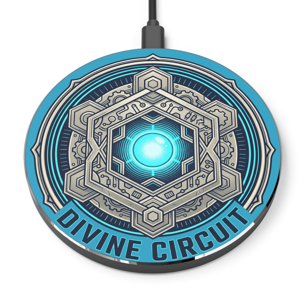 Power Runs Black PRB The Core Age Divine Circuit Wireless Charger — Sci‑Fi Geometric Qi Fast Charger by Power Runs Black