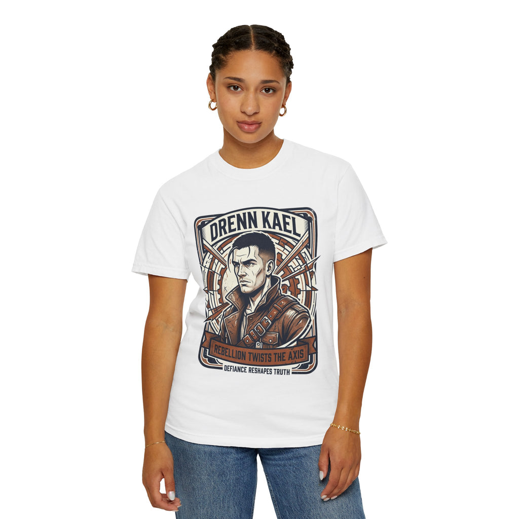 Power Runs Black PRB Drenn Kael Portrait T-Shirt — "Rebellion Twists the Axis" Graphic Tee by Power Runs Black