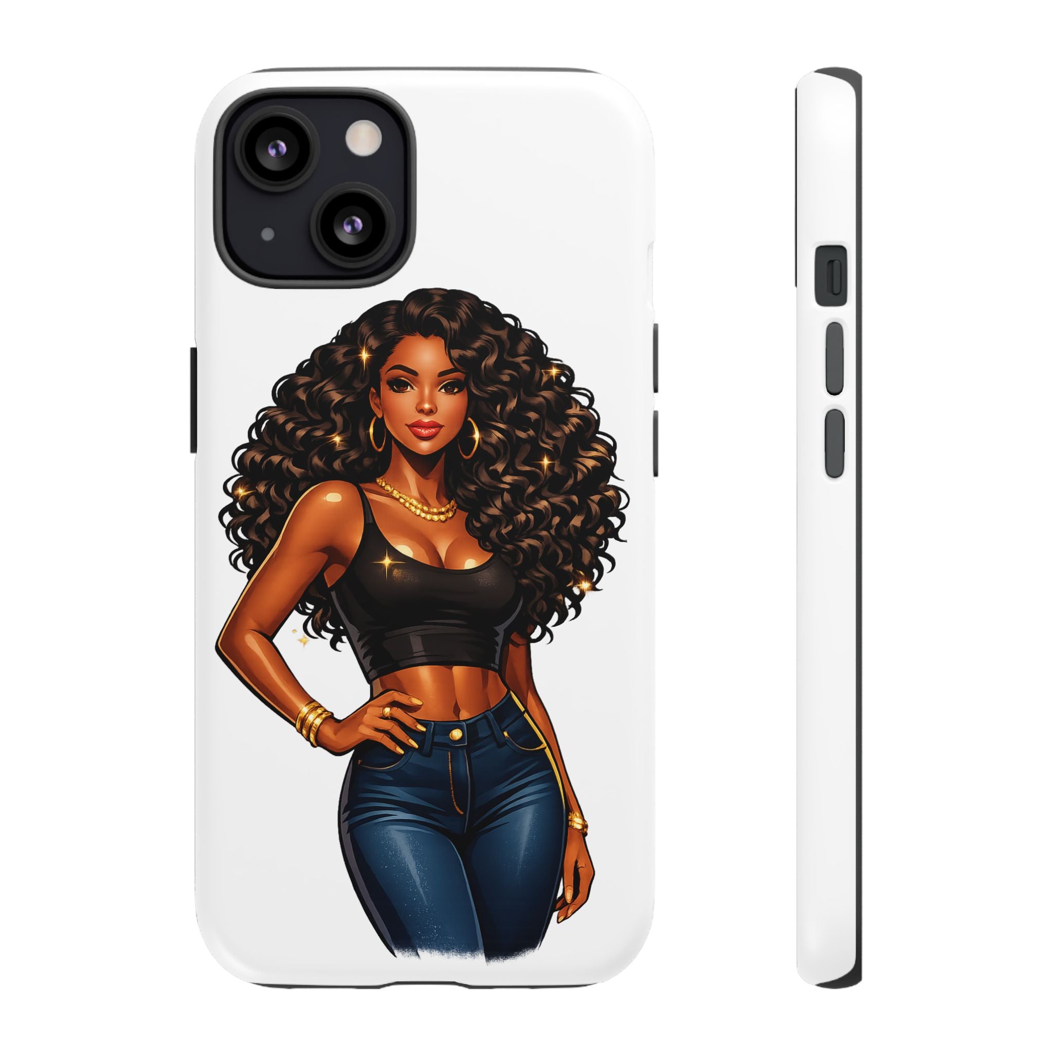 Pretty Rich Bitch by PRB Curly Hair Phone Case by Printify