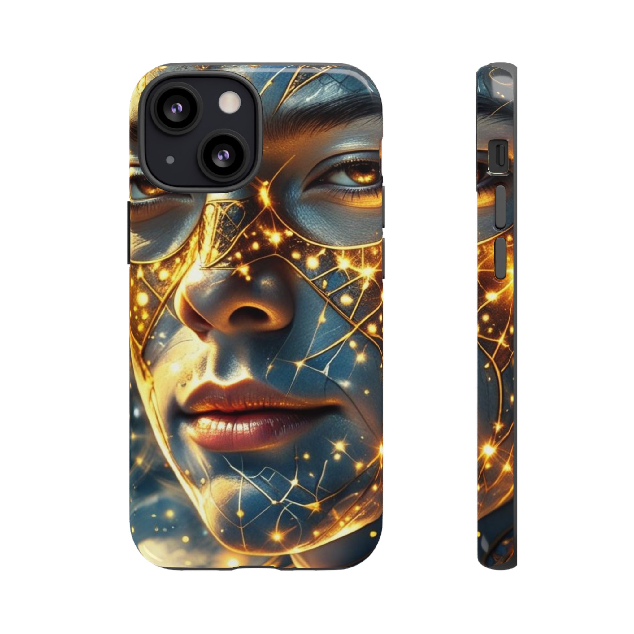 PRB Galactic Portrait Tough Case | Cosmic Face Phone Case, Starry Nebula Design by Power Runs Black