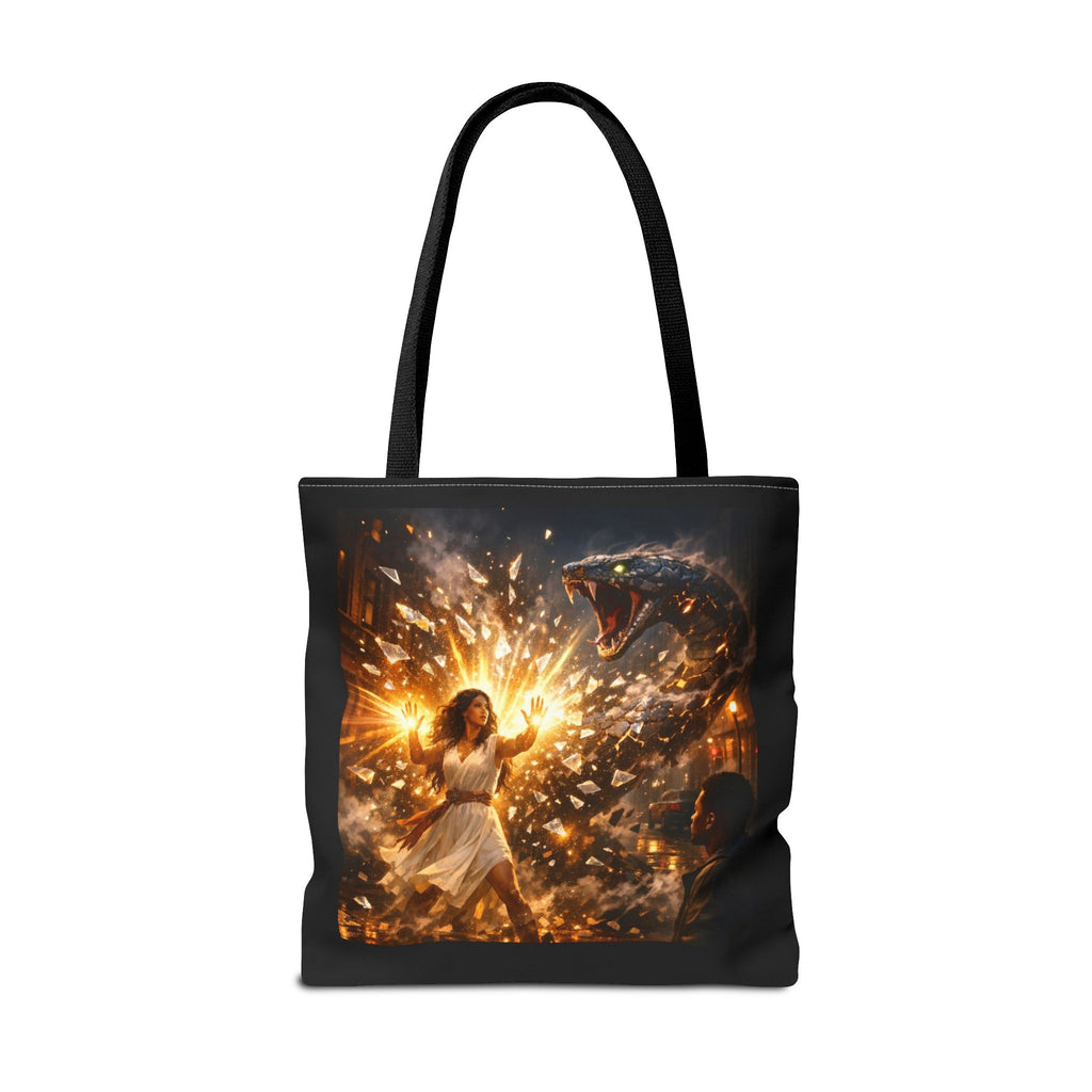 PRB Raging Serpent Burst tote bag | Fantasy serpent explosion art by Printify