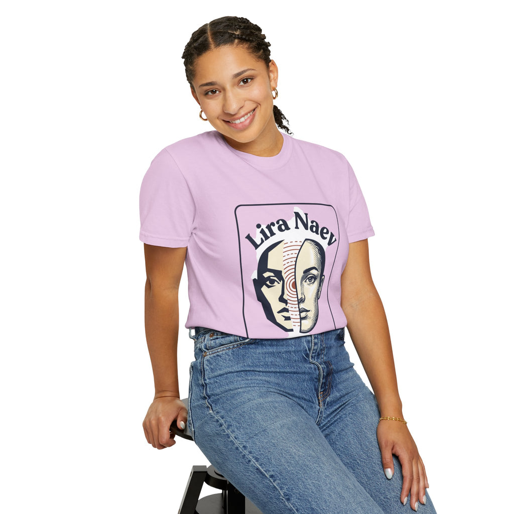 Power Runs Black PRB Lira Naev Split-Face Graphic T-Shirt — “Perception shifts the center” Statement Tee by Power Runs Black