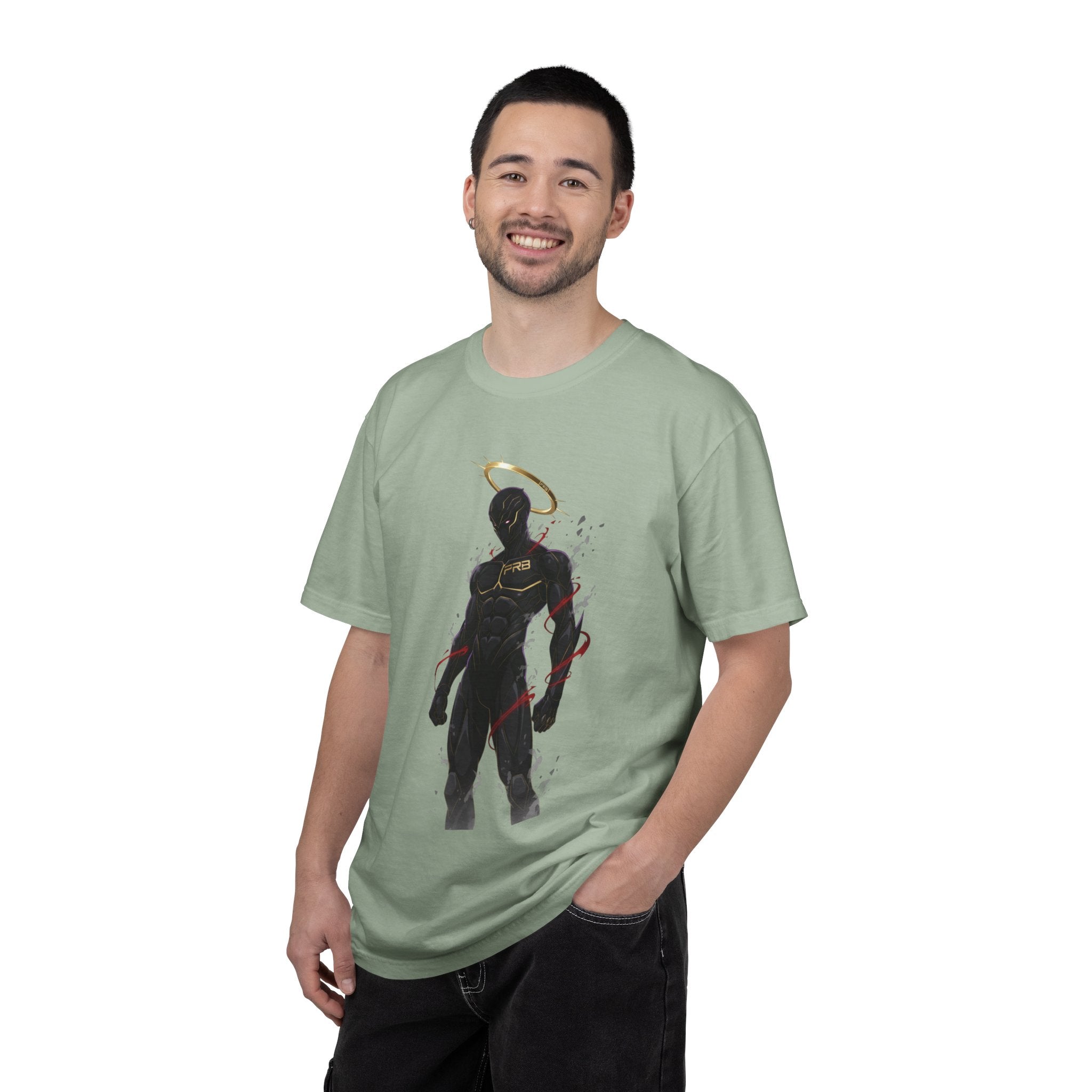 PRB Shadow Hero Graphic T-Shirt — Haloed Vigilante Illustration by Power Runs Black