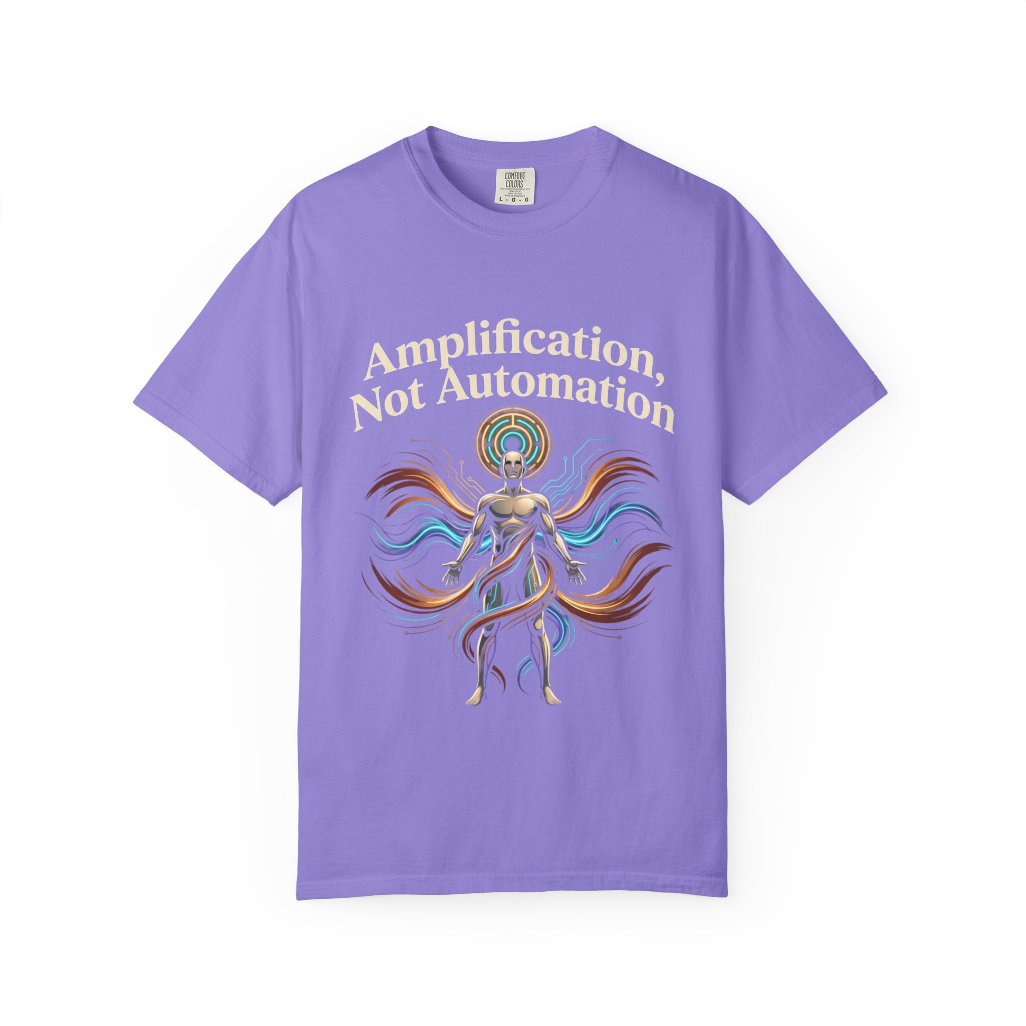 Printify PRB Amplification Not Automation T-Shirt — Abstract Divine Radiance Graphic Tee - T-Shirt