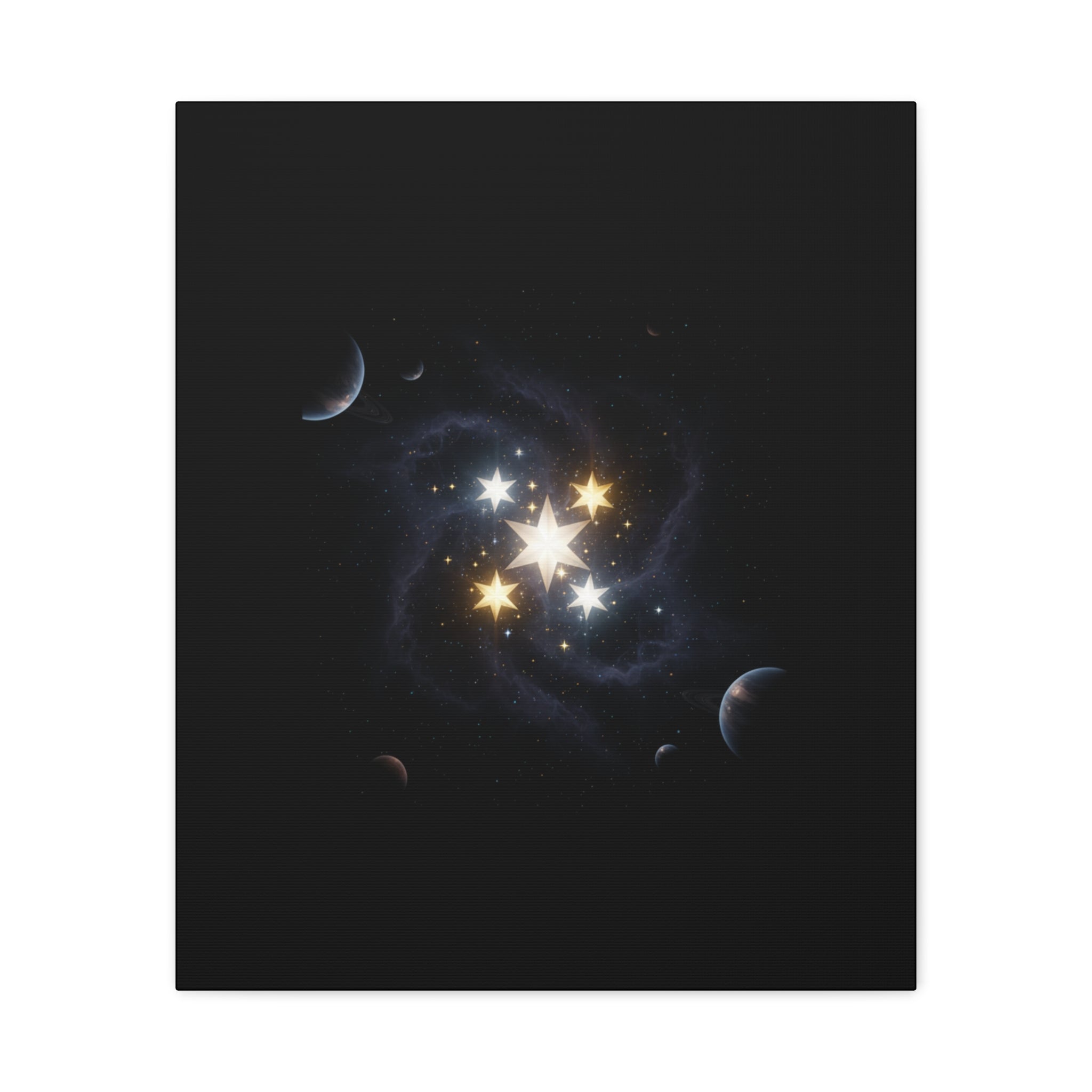 PRB Celestial Star Cluster Matte Canvas Print — Cosmic Planets Wall Art by Printify