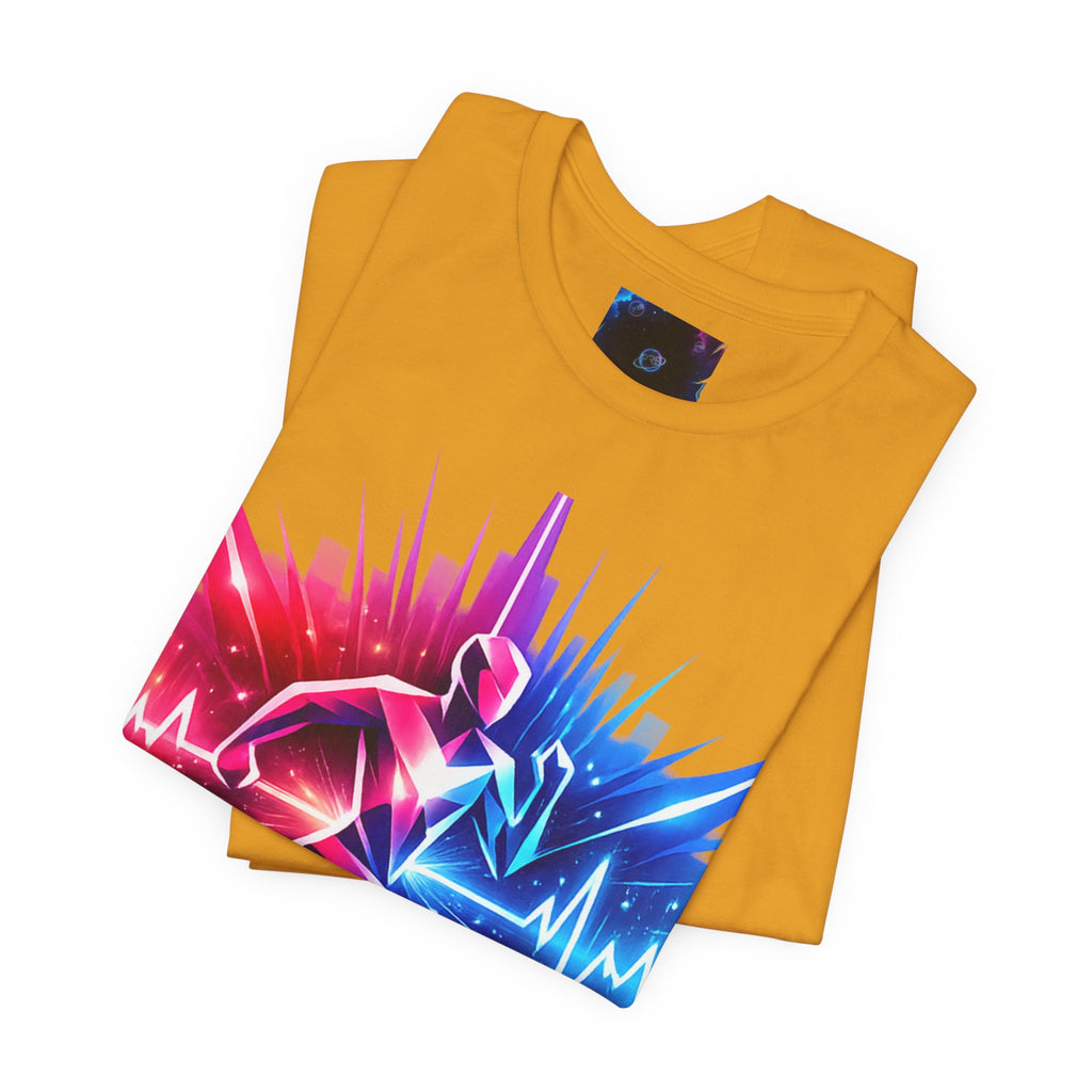 Power Runs Black PRB Running Pulse Graphic Tee — Neon Runner Heartbeat Sports T‑Shirt by Power Runs Black