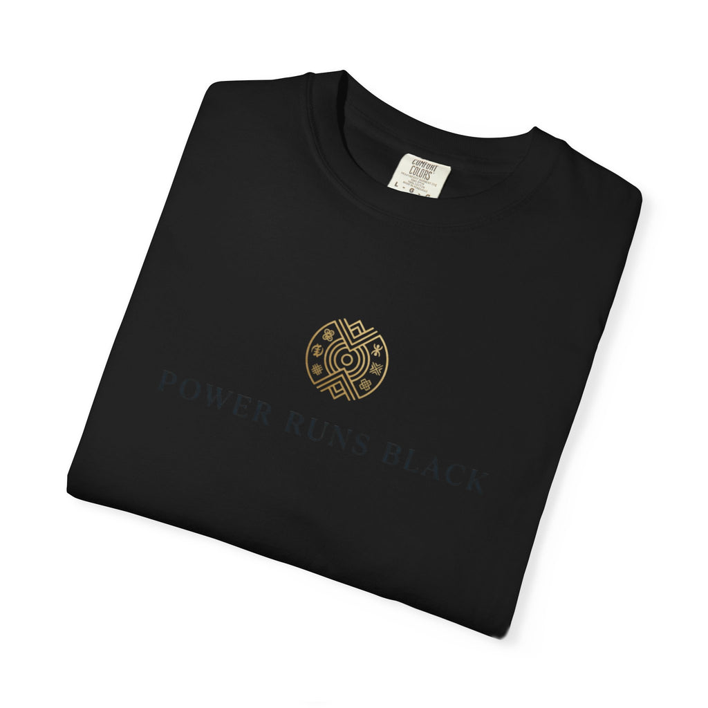 Power Runs Black PRB Graphic T-Shirt — Minimal Emblem Tee by Power Runs Black
