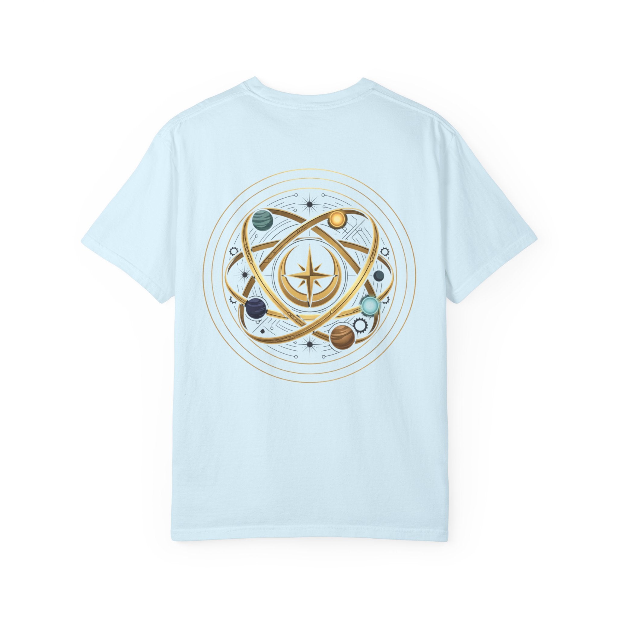 PRB Crown & Cosmos Graphic T-Shirt | Gold Royal Crest & Celestial Back by Printify