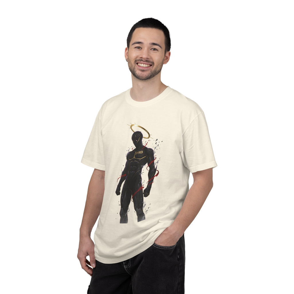 PRB Shadow Hero Graphic T-Shirt — Haloed Vigilante Illustration by Power Runs Black
