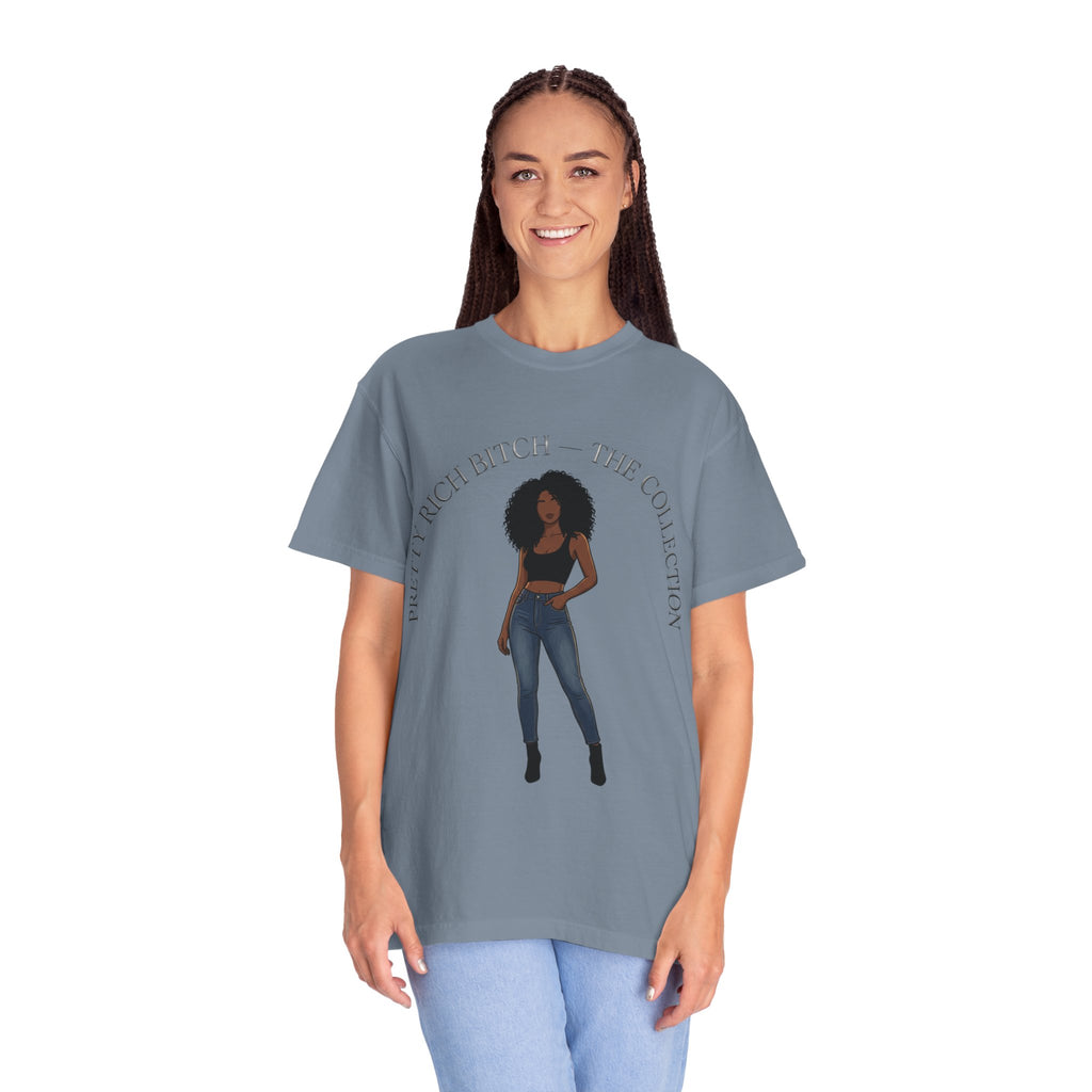 Pretty Rich Bitch The Collection by PRB Graphic Tee (Afro Curly Woman) by Power Runs Black