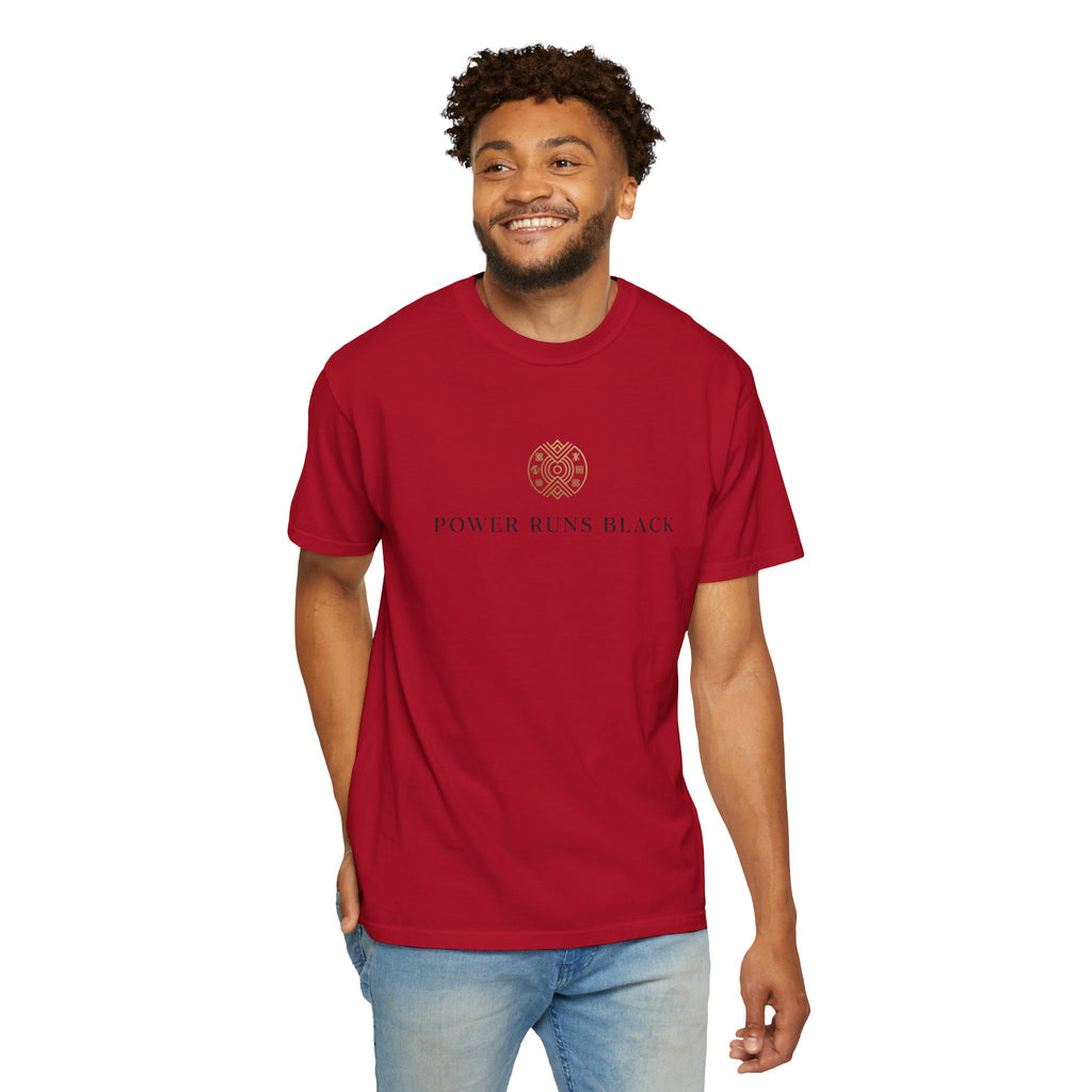Power Runs Black PRB Graphic T-Shirt — Minimal Emblem Tee by Power Runs Black