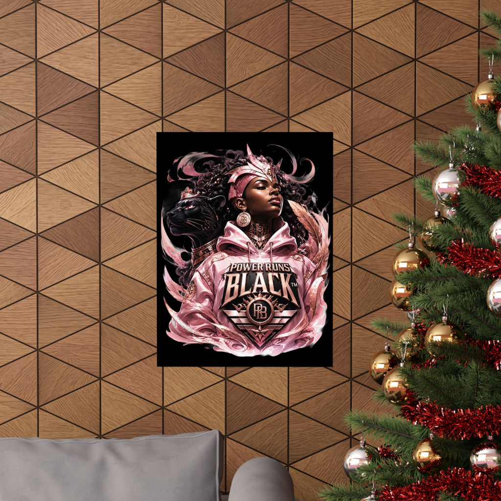 Power Runs Black Matte Poster — "Power Runs Black" Afrocentric Art Print by Power Runs Black