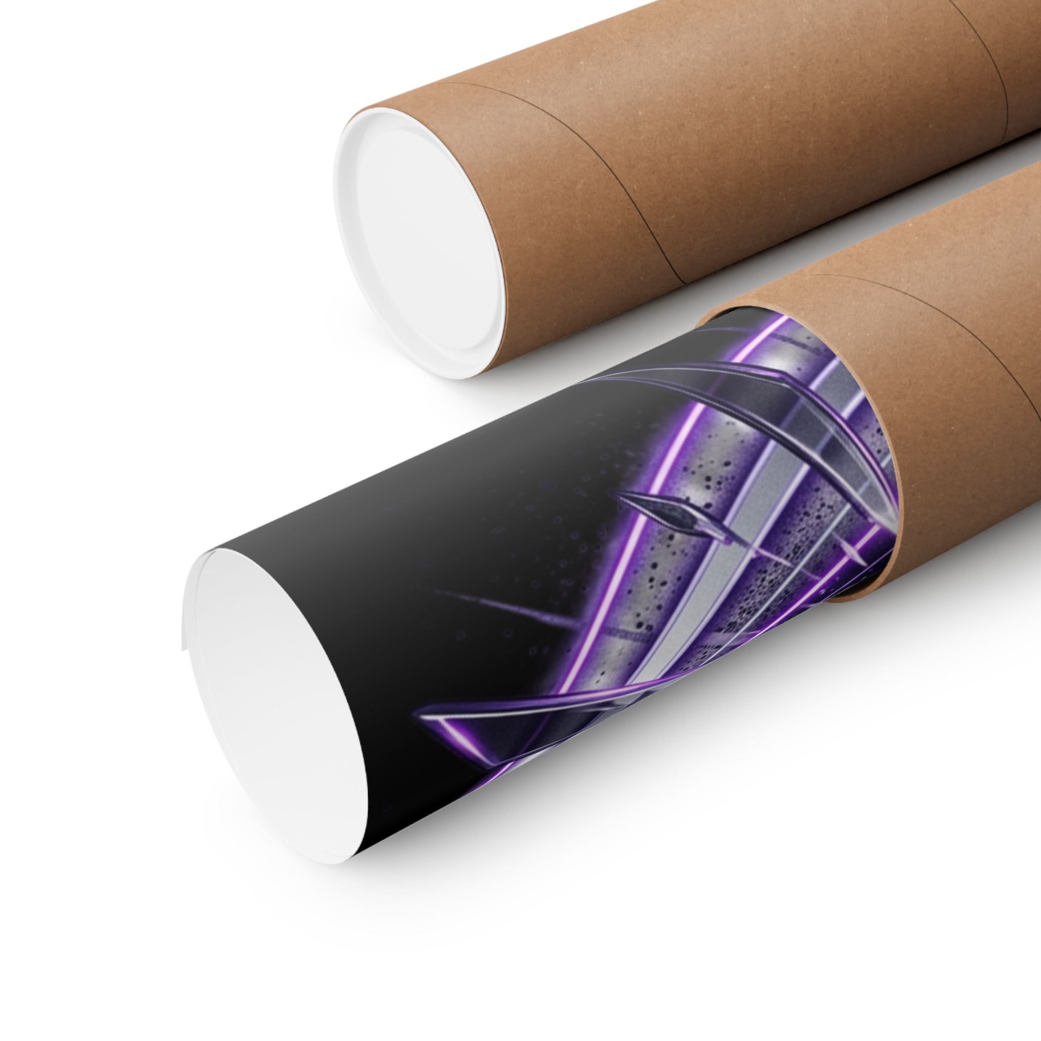 Power Runs Black Purple Energy Shield Matte Poster by Power Runs Black