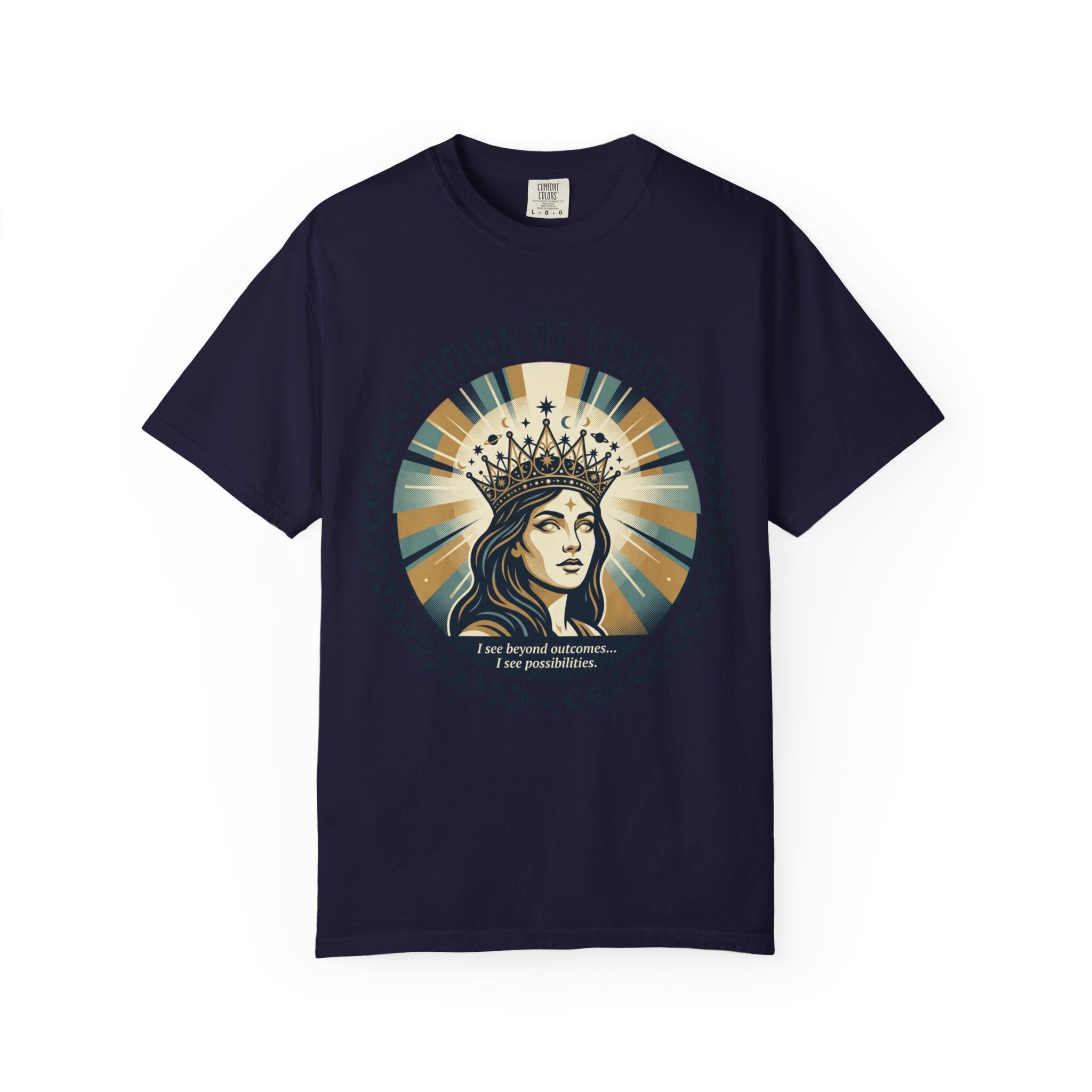 Power Runs Black Crown of Vision T-Shirt — Vintage Inspirational Graphic Tee by Printify