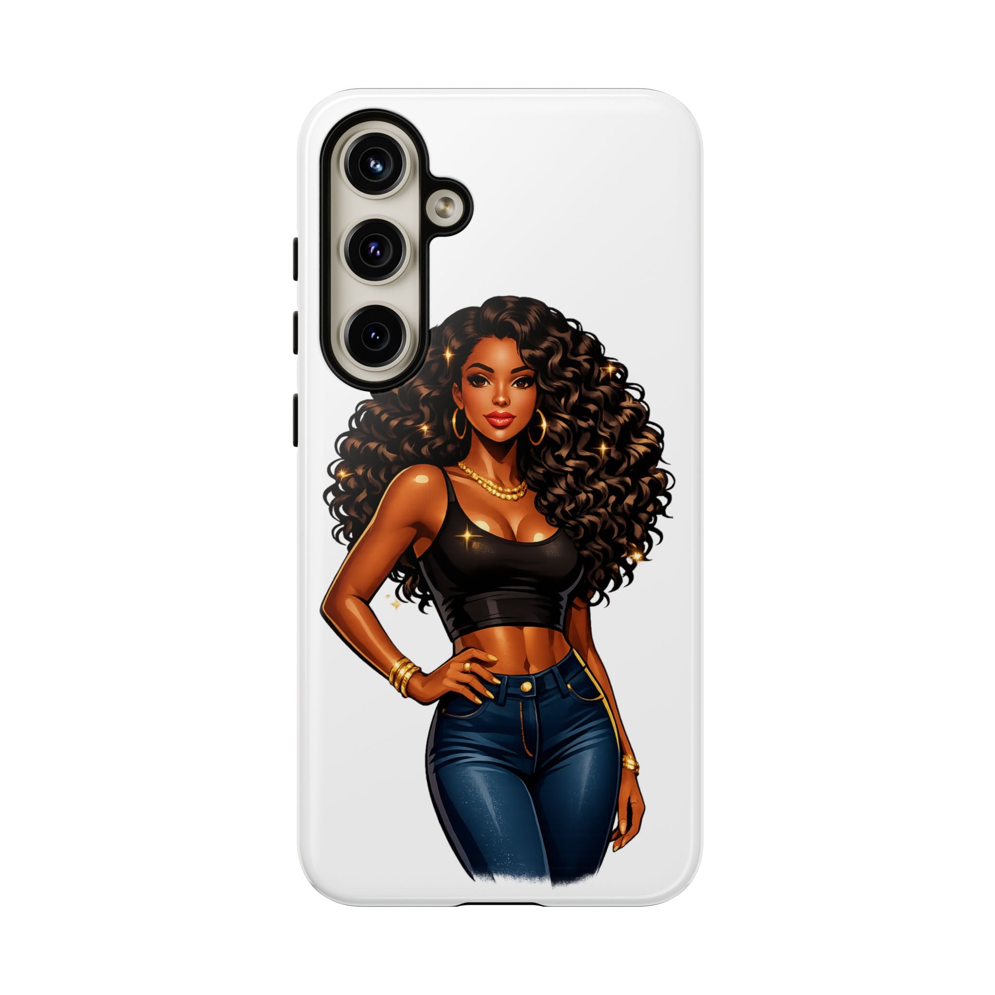 Pretty Rich Bitch by PRB Curly Hair Phone Case by Printify
