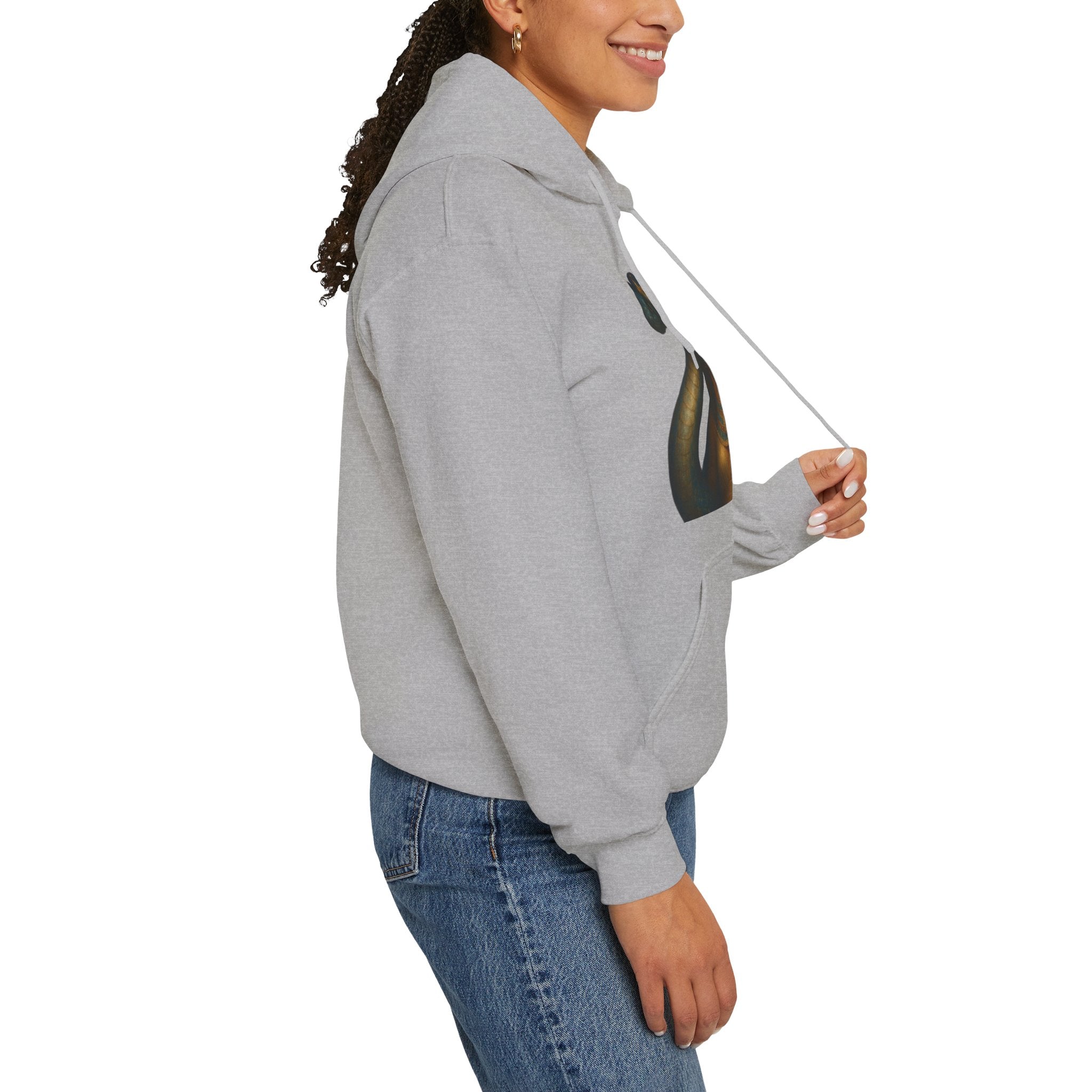 PRB Egyptian Goddess Portrait Hoodie | Serpent Headdress, Ancient Queen Art by Power Runs Black