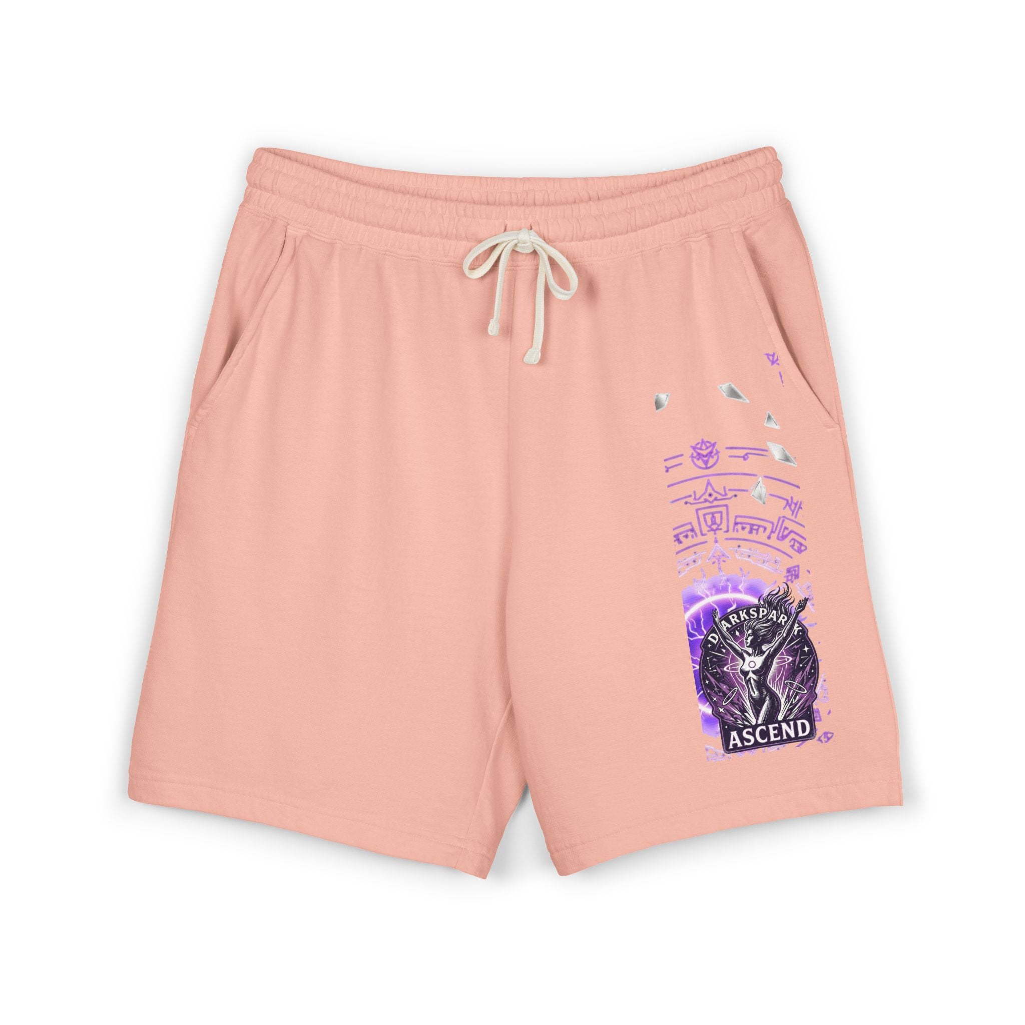 Power Runs Black PRB Ascend Graphic Sweat Shorts — Light Fleece Athletic Lounge Shorts by Power Runs Black