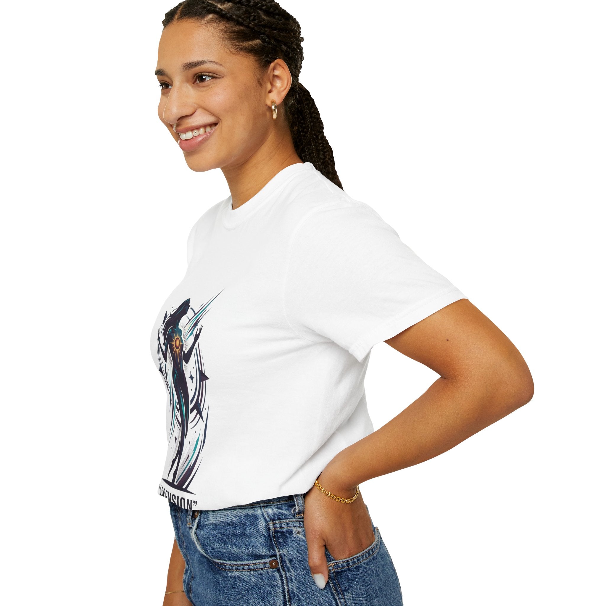 Power Runs Black PRB Ascension Graphic T-Shirt — Cosmic Silhouette Tee by Power Runs Black