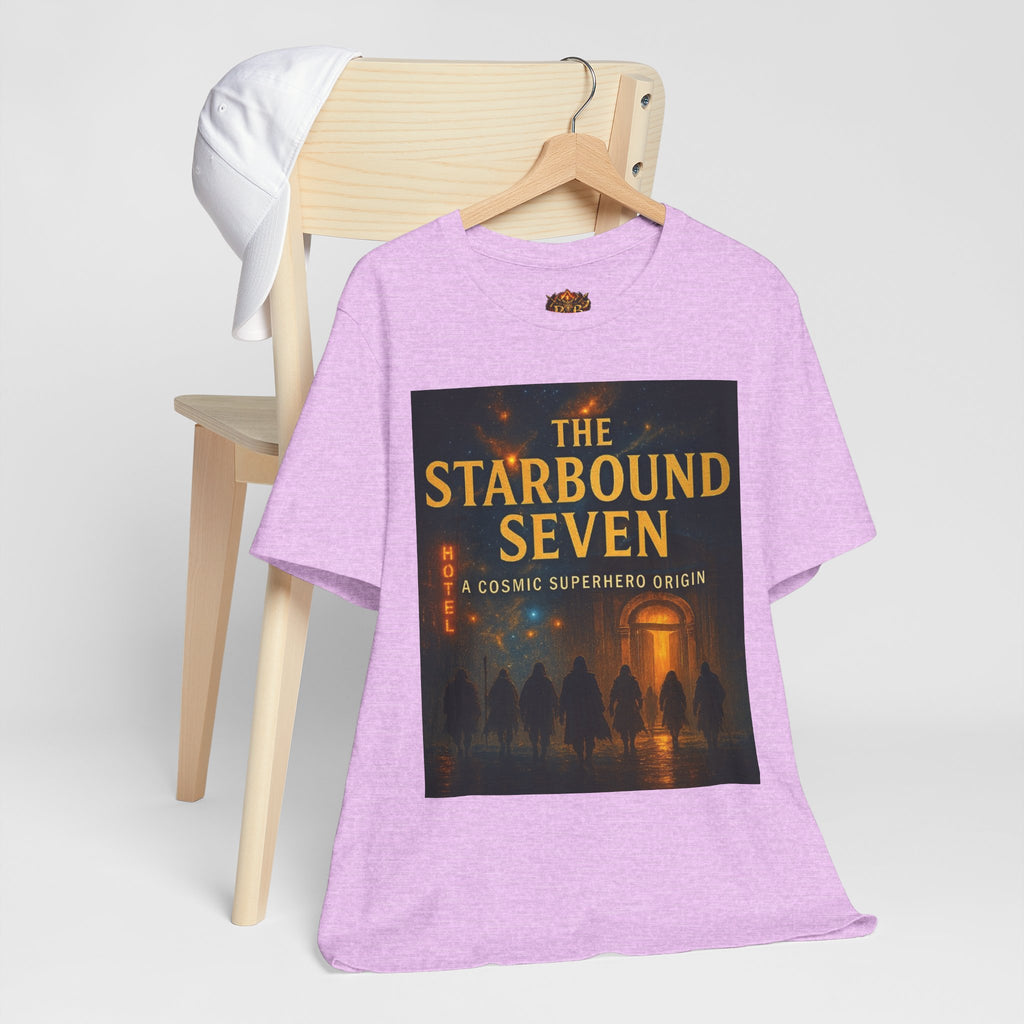 Power Runs Black PRB The Starbound Seven Tee – Retro Cosmic Superhero Poster Shirt by Power Runs Black