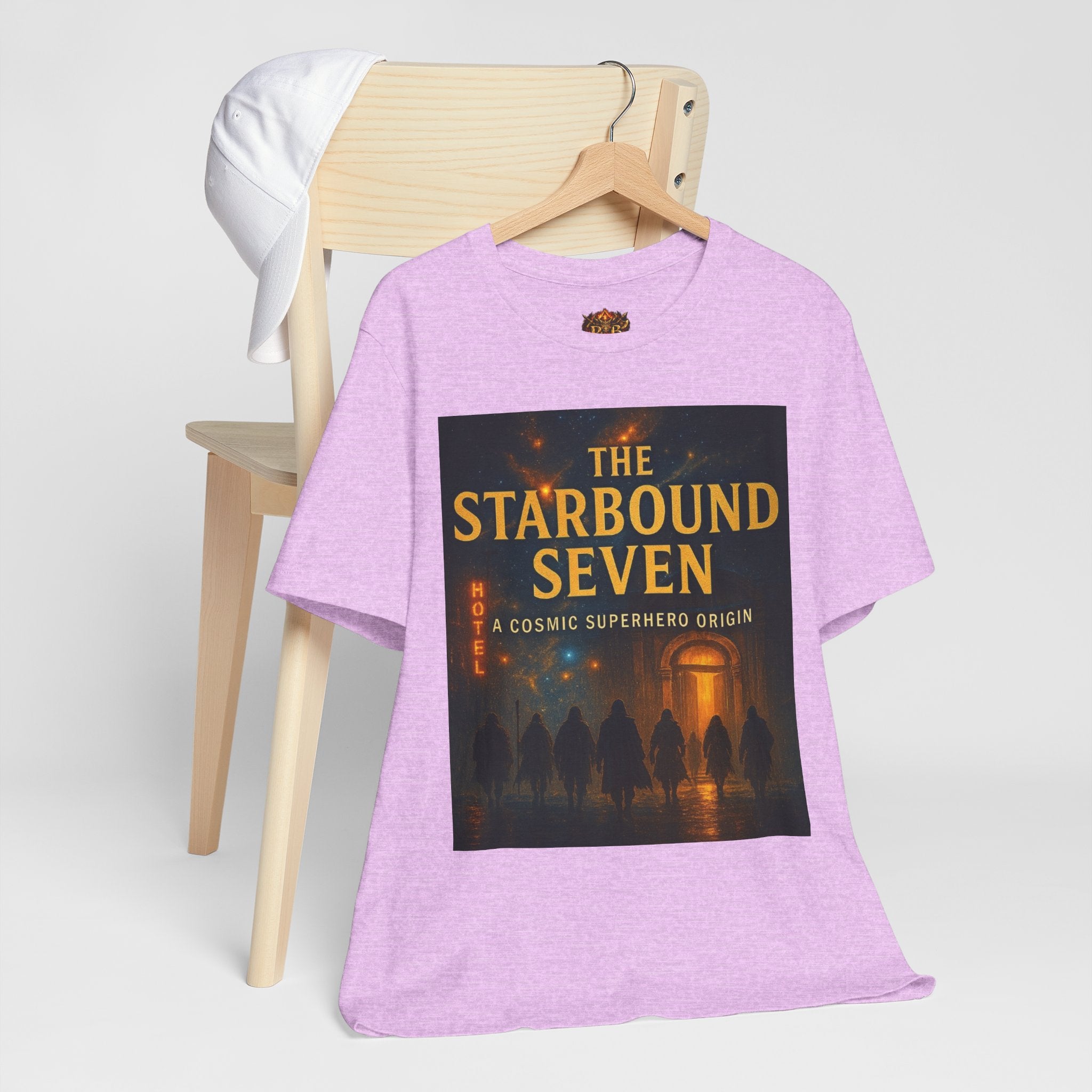 Power Runs Black PRB The Starbound Seven Tee – Retro Cosmic Superhero Poster Shirt by Power Runs Black