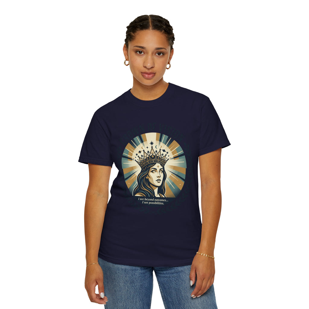 Power Runs Black Crown of Vision T-Shirt — Vintage Inspirational Graphic Tee by Printify