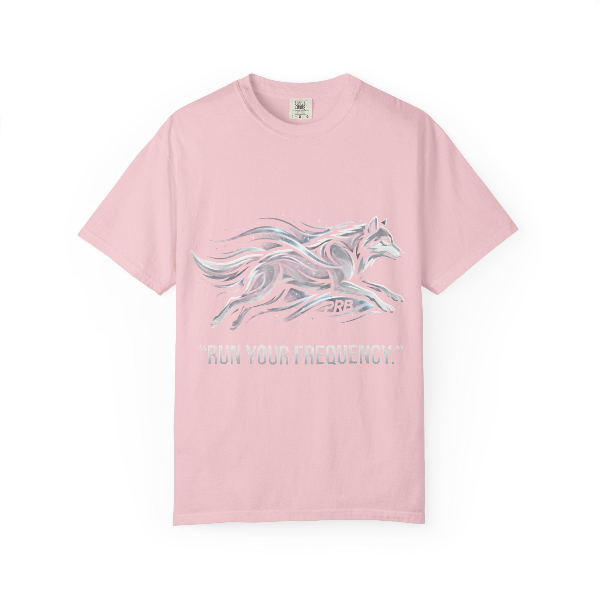 Wolf Graphic T-Shirt — 'Run Your Frequency' Motivational Tee by Printify