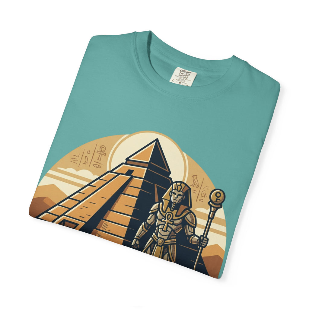 Power Runs Black PRB Guardian Unit T-Shirt — Egyptian Pyramid Sci‑Fi Graphic Tee by Printify