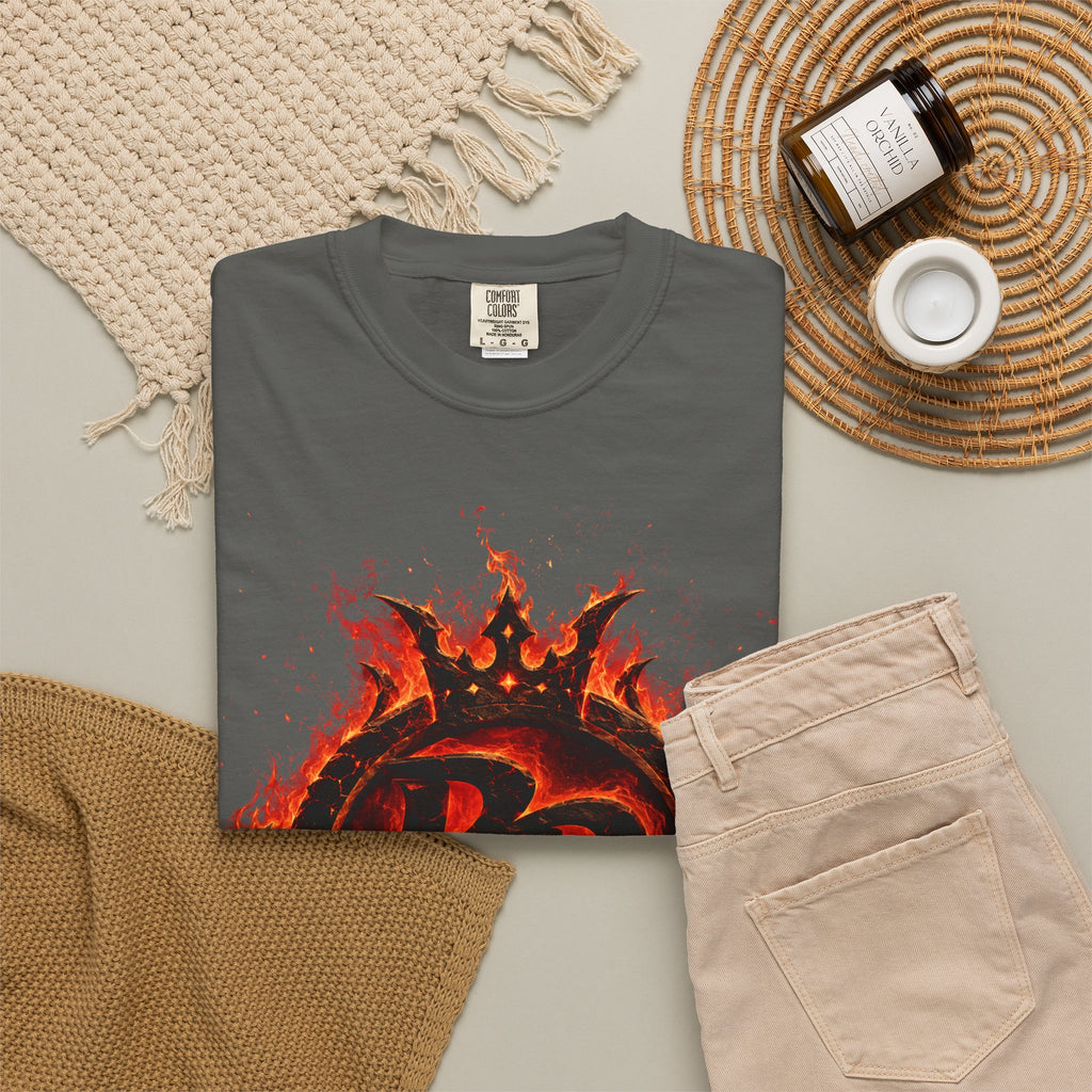 Power Runs Back PRB Flame Logo T-shirt | Fiery Emblem Tee, Grunge Rock Chic by Power Runs Black