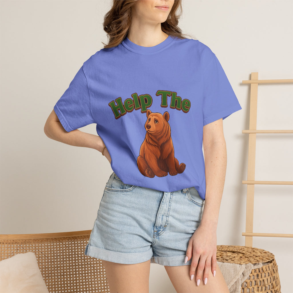 PRB Help The Bear T-shirt | Cute Sitting Bear Illustration by Printify