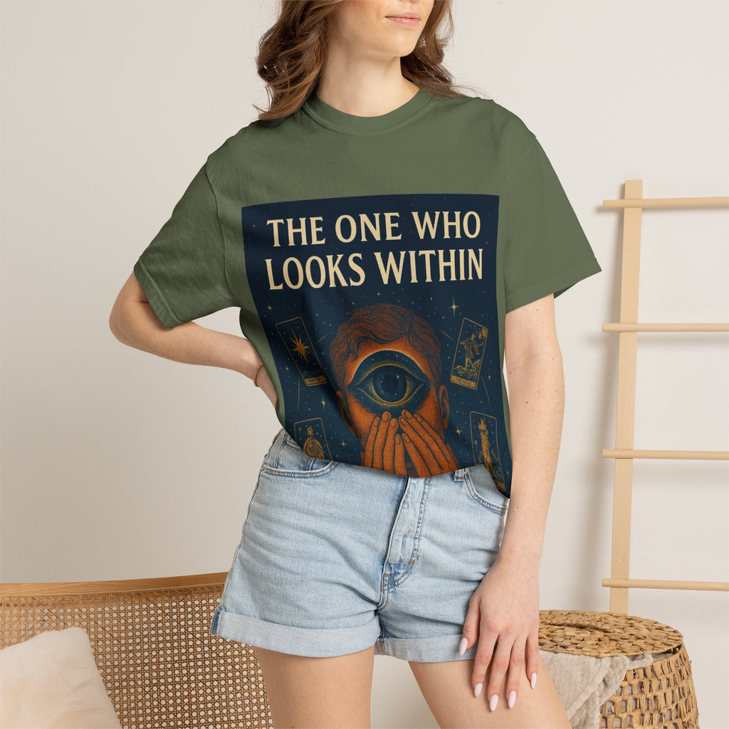 PRB Tarot Eye T-Shirt — "The One Who Looks Within" Mystical Graphic Tee by Power Runs Black