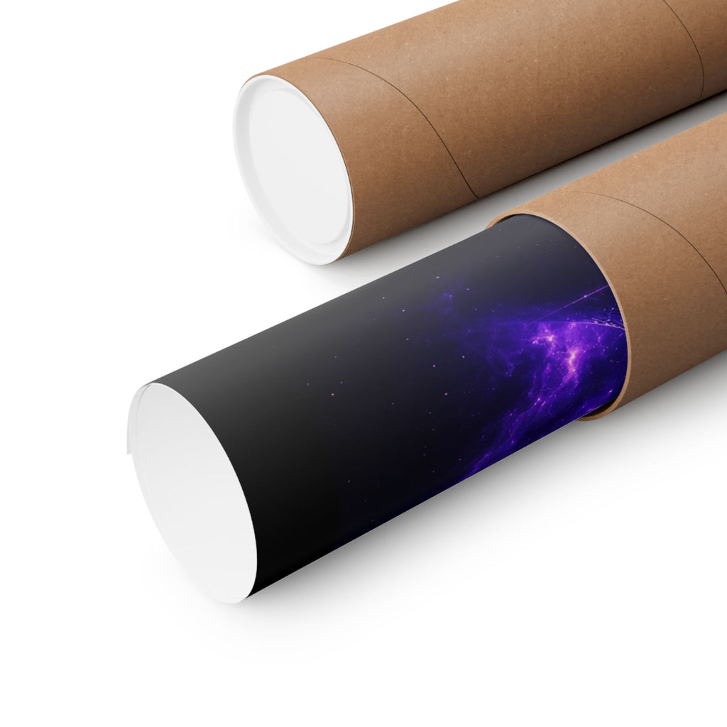Power Runs Black Cosmic Goddess Poster — Purple Spiritual Wall Art Matte Vertical Print by Power Runs Black