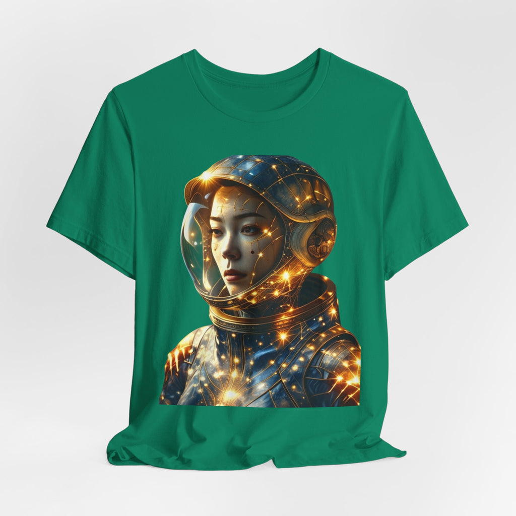 PRB Astronaut Portrait Tee — Starry Cosmic Helmet Graphic T-Shirt by Power Runs Black