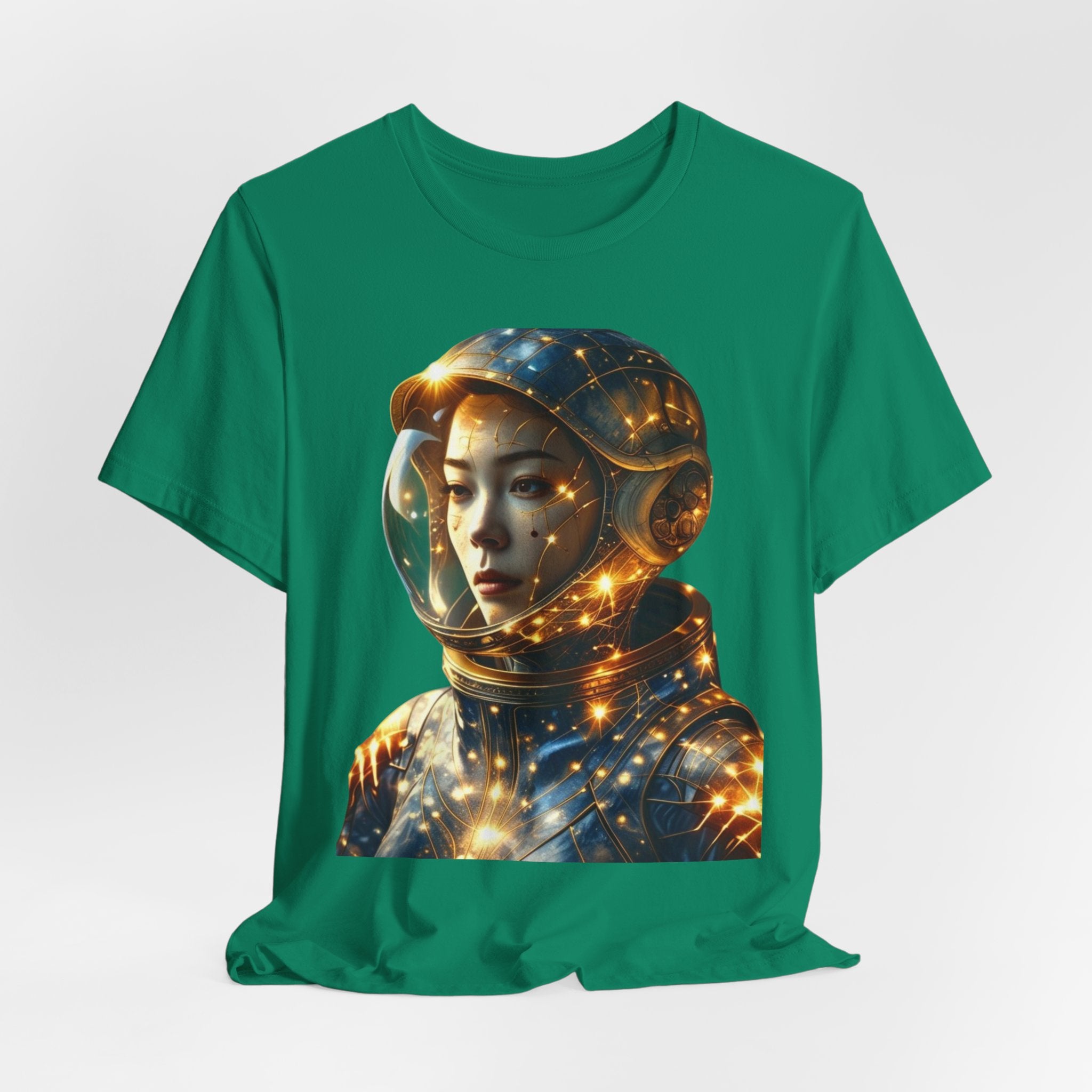 PRB Astronaut Portrait Tee — Starry Cosmic Helmet Graphic T-Shirt by Power Runs Black