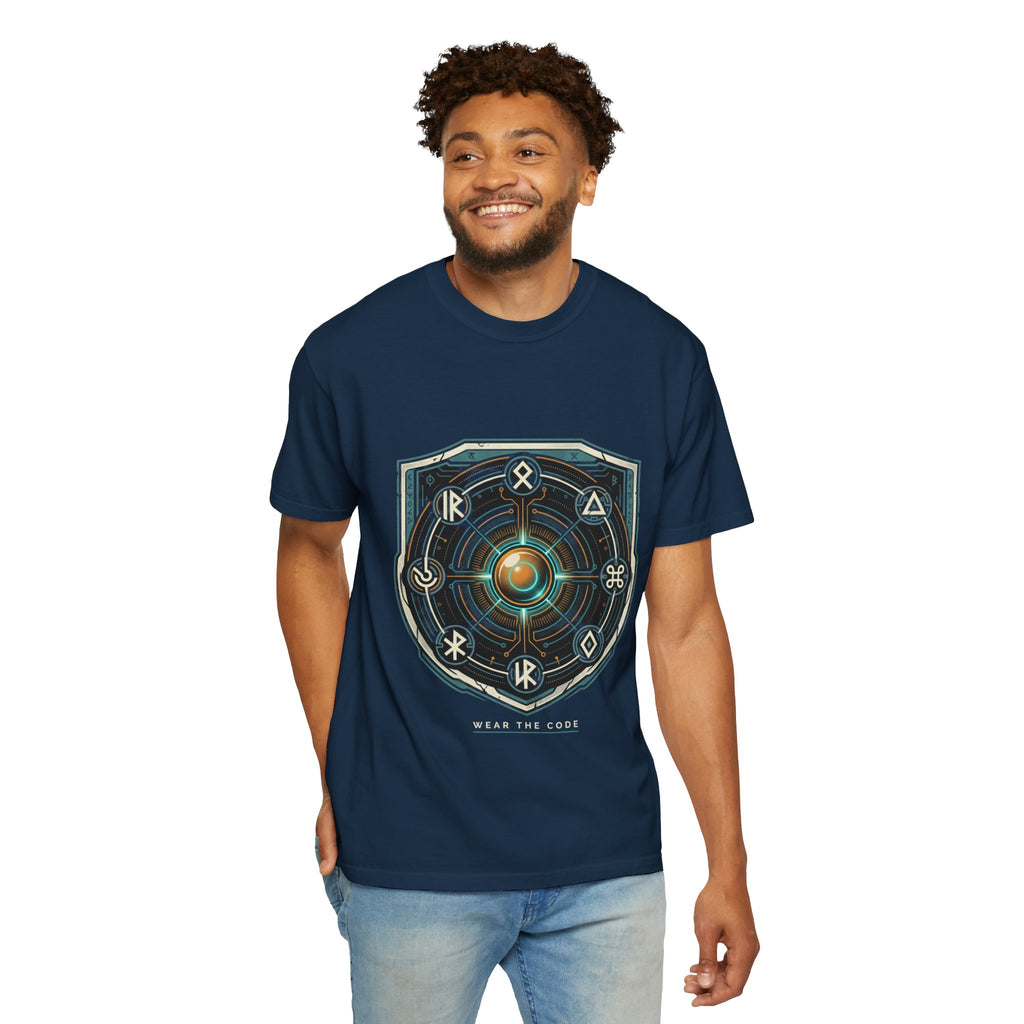 Power Runs Black PRB "Wear The Code" Mystic Shield T-Shirt — Geometric Sigil Graphic Tee by Power Runs Black