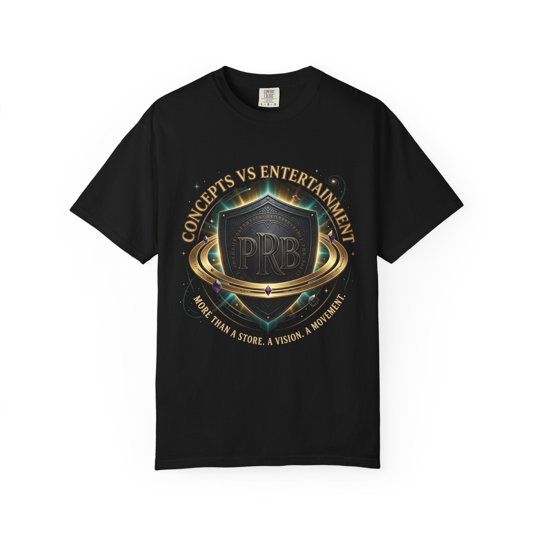 Concepts VS Entertainment Emblem Graphic T-Shirt | Heraldic Crest Tee by Printify