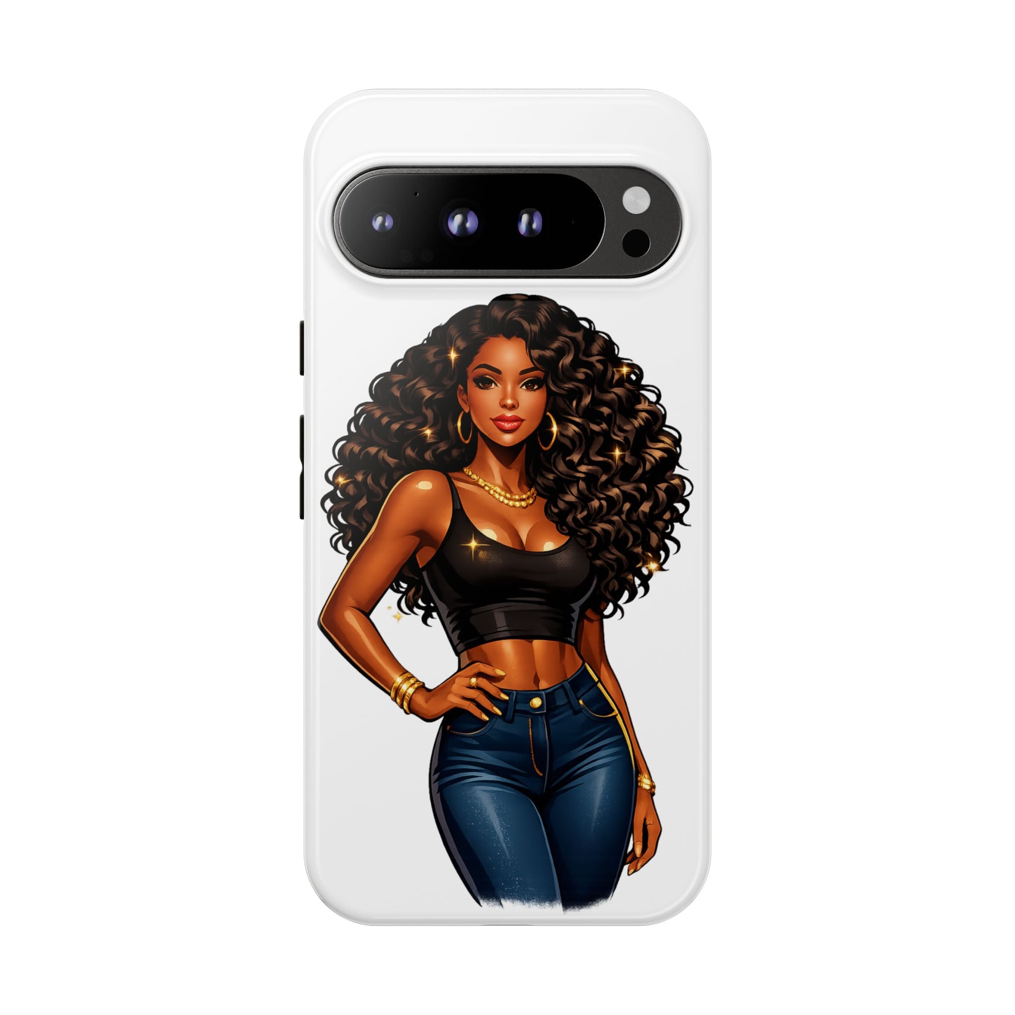 Pretty Rich Bitch by PRB Curly Hair Phone Case by Printify