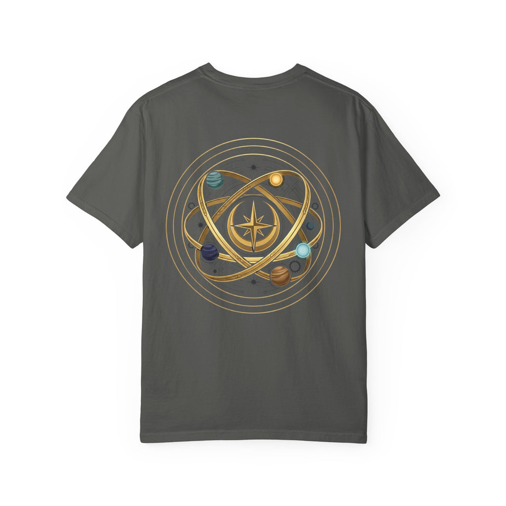 PRB Crown & Cosmos Graphic T-Shirt | Gold Royal Crest & Celestial Back by Printify