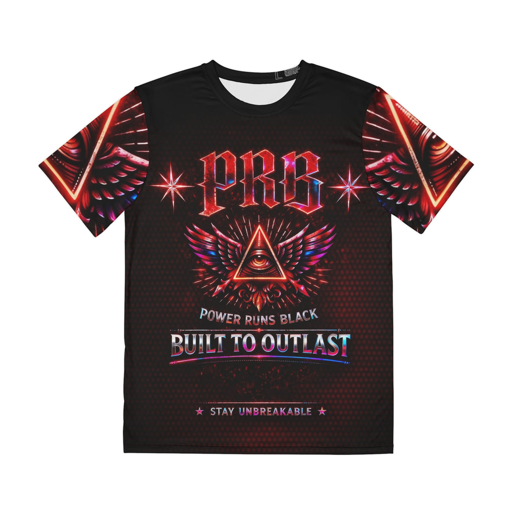 PRB Built to Outlast Men's Graphic Tee | Power Runs Black Vintage Rock Shirt by Power Runs Black