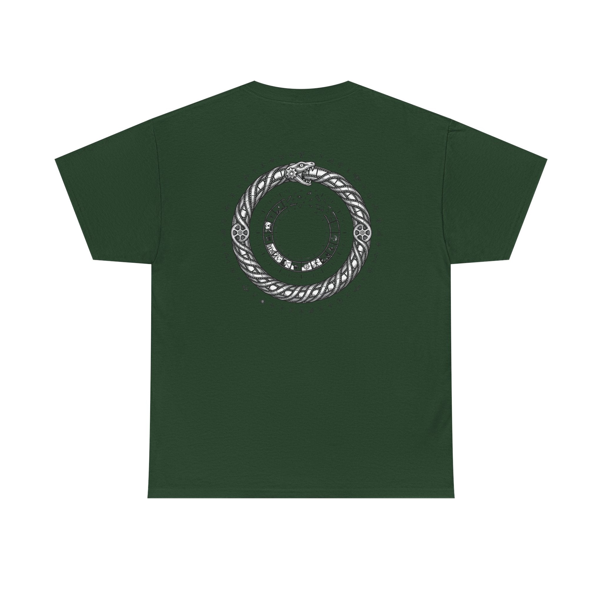 Power Runs Black — "The Agenda of the Arch" Retro TV Ouroboros Graphic Tee by Printify