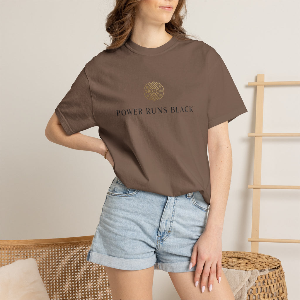 Power Runs Black PRB Graphic T-Shirt — Minimal Emblem Tee by Power Runs Black