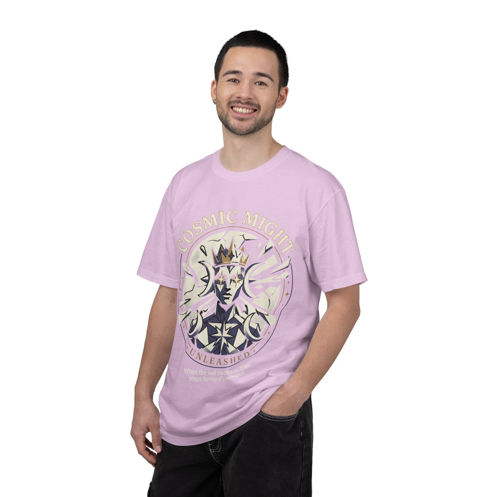 PRB Starforged Flex Cosmic Might Unleashed Graphic T-Shirt — 'Cosmic Might Unleashed' Vintage Astro King Tee by Power Runs Black