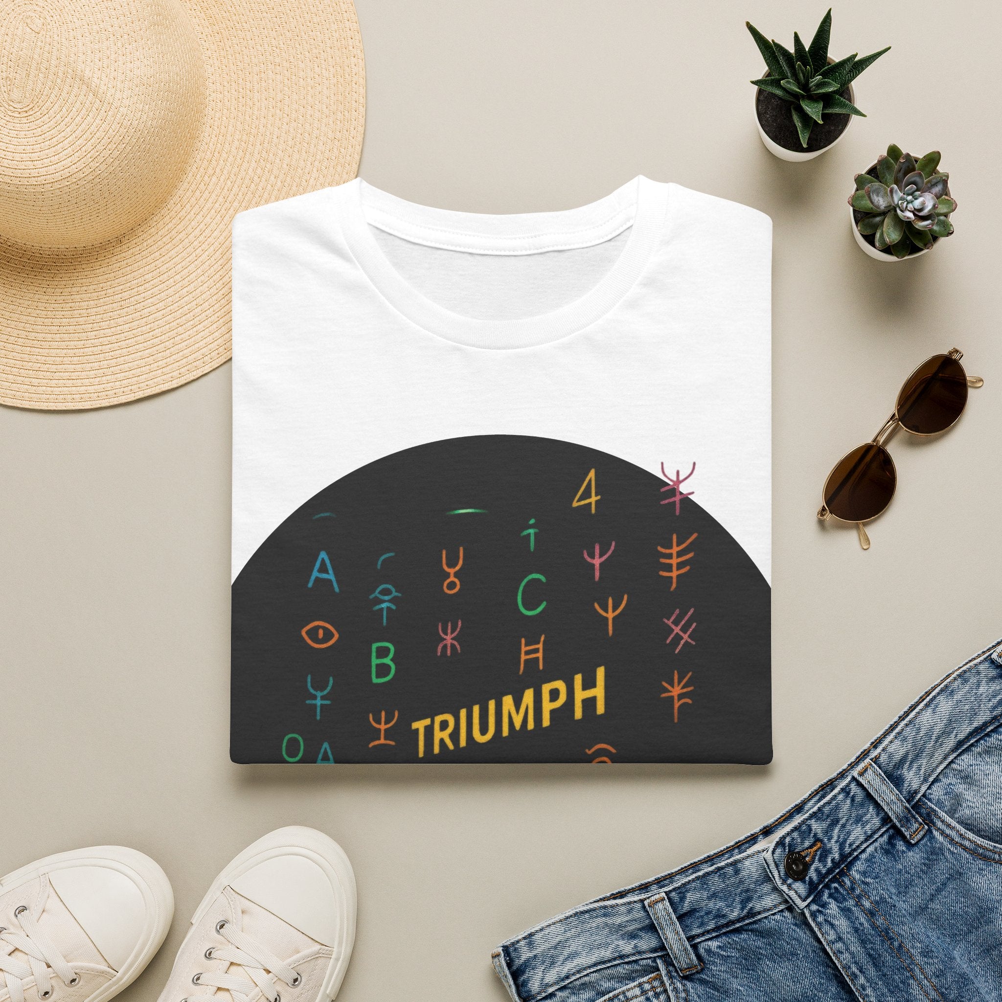 PRB Triumph Afro Hair Silhouette T-Shirt | Black Hair Alphabet Design by Printify