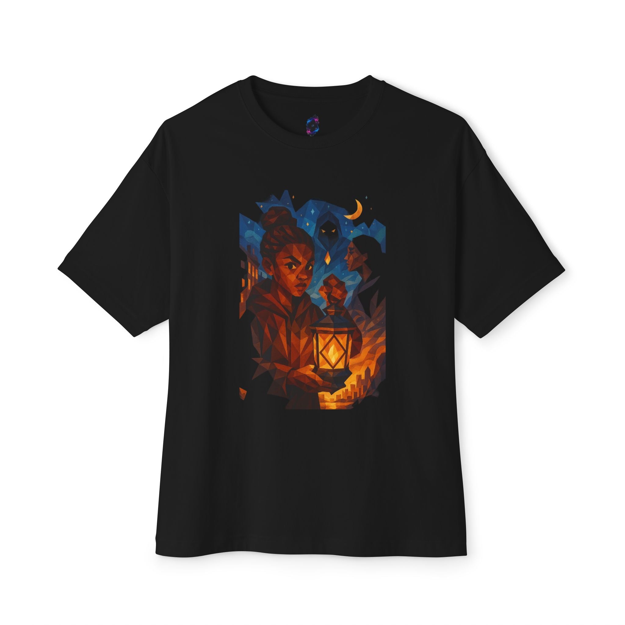 PRB Lantern Night Graphic Tee — Mystical Night Walk Art T-Shirt by Power Runs Black