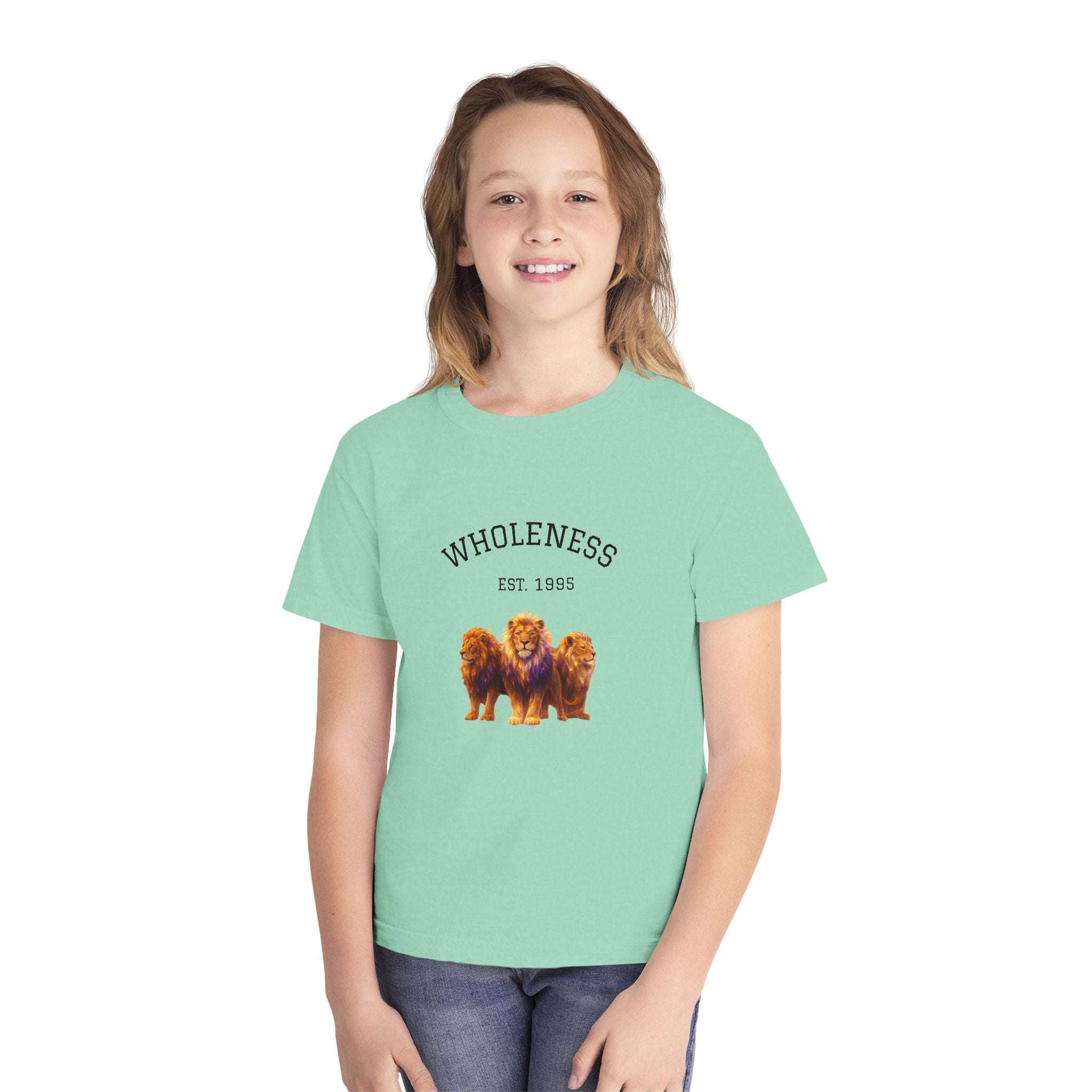 Power Runs Black PRB Youth Tee — "Wholeness Est. 1995" Lion Graphic Kids Shirt by Power Runs Black