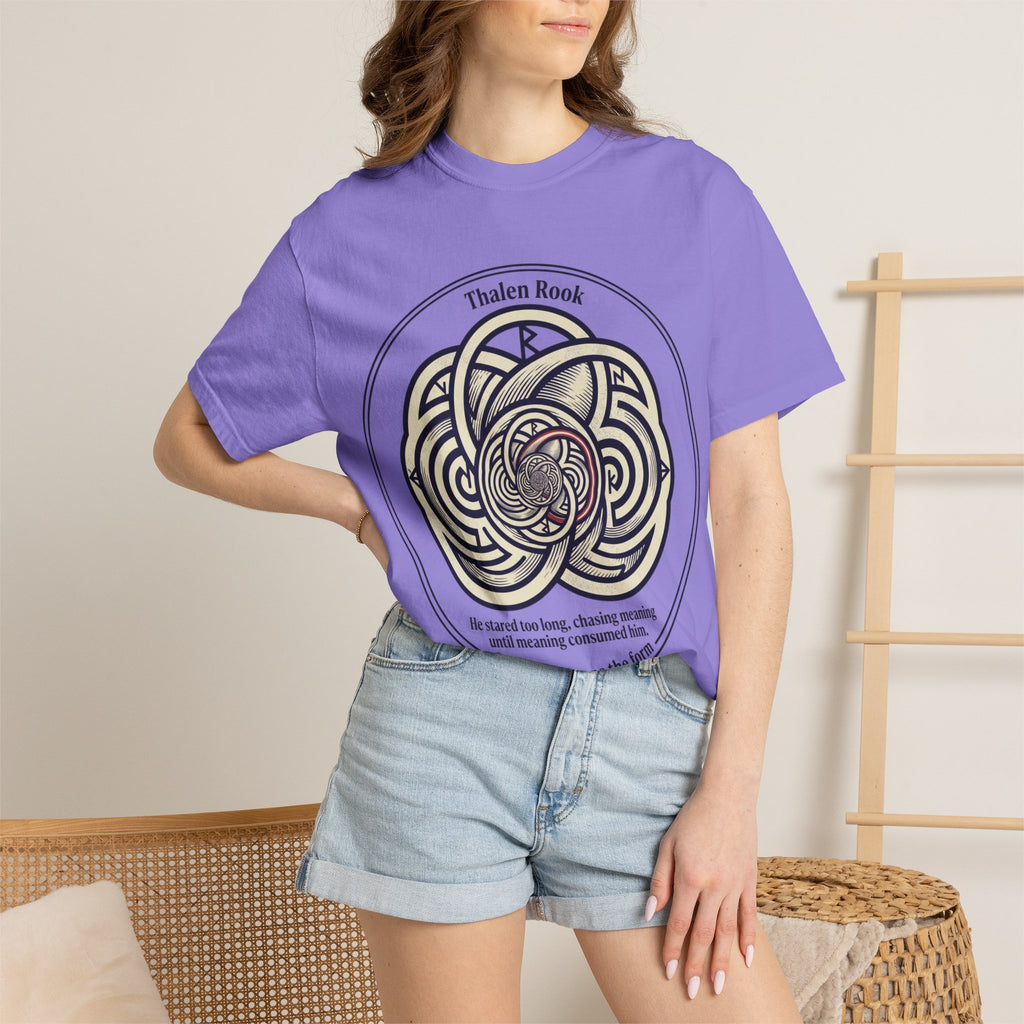 Power Runs Black PRB Thalen Rook Celtic Knot Graphic T-Shirt — "He stared too long..." Quote Tee by Power Runs Black