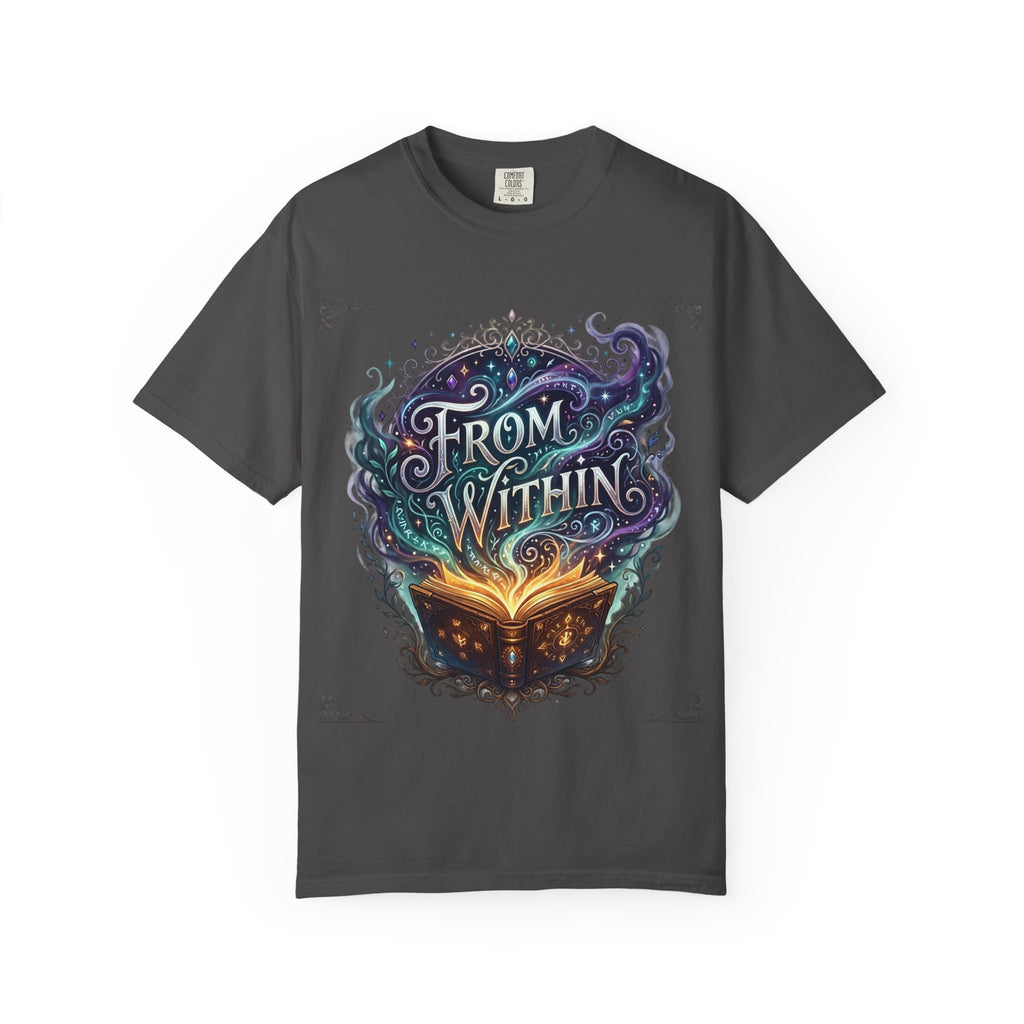 PRB From Within Magic Book T-Shirt — Fantasy Illustrated Graphic Tee by Power Runs Black